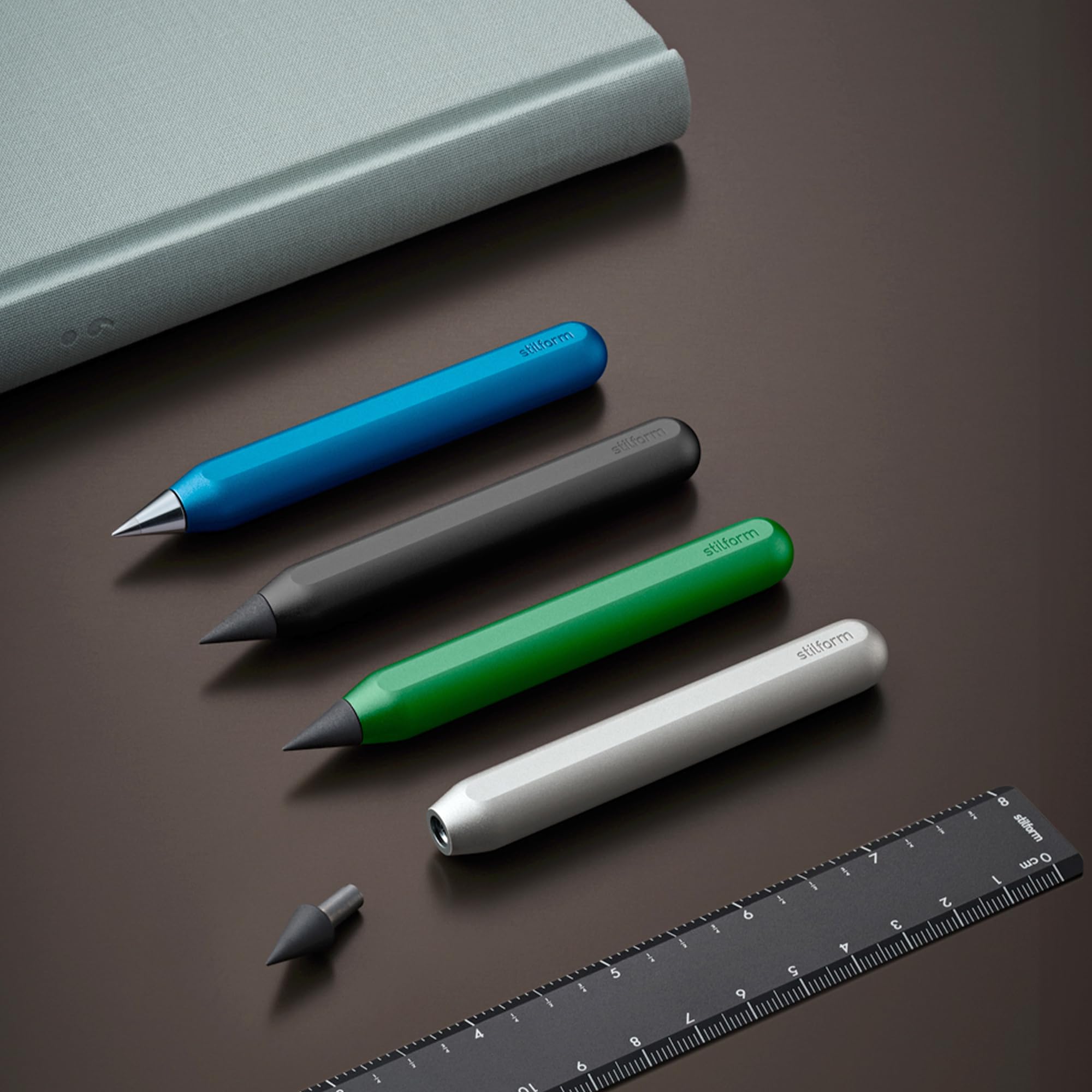 200524 AEON Nano Mini-Blei-Stift aus Aluminium - mit magnetischer Graphit-Spitze, wechselbar - Aurora Green