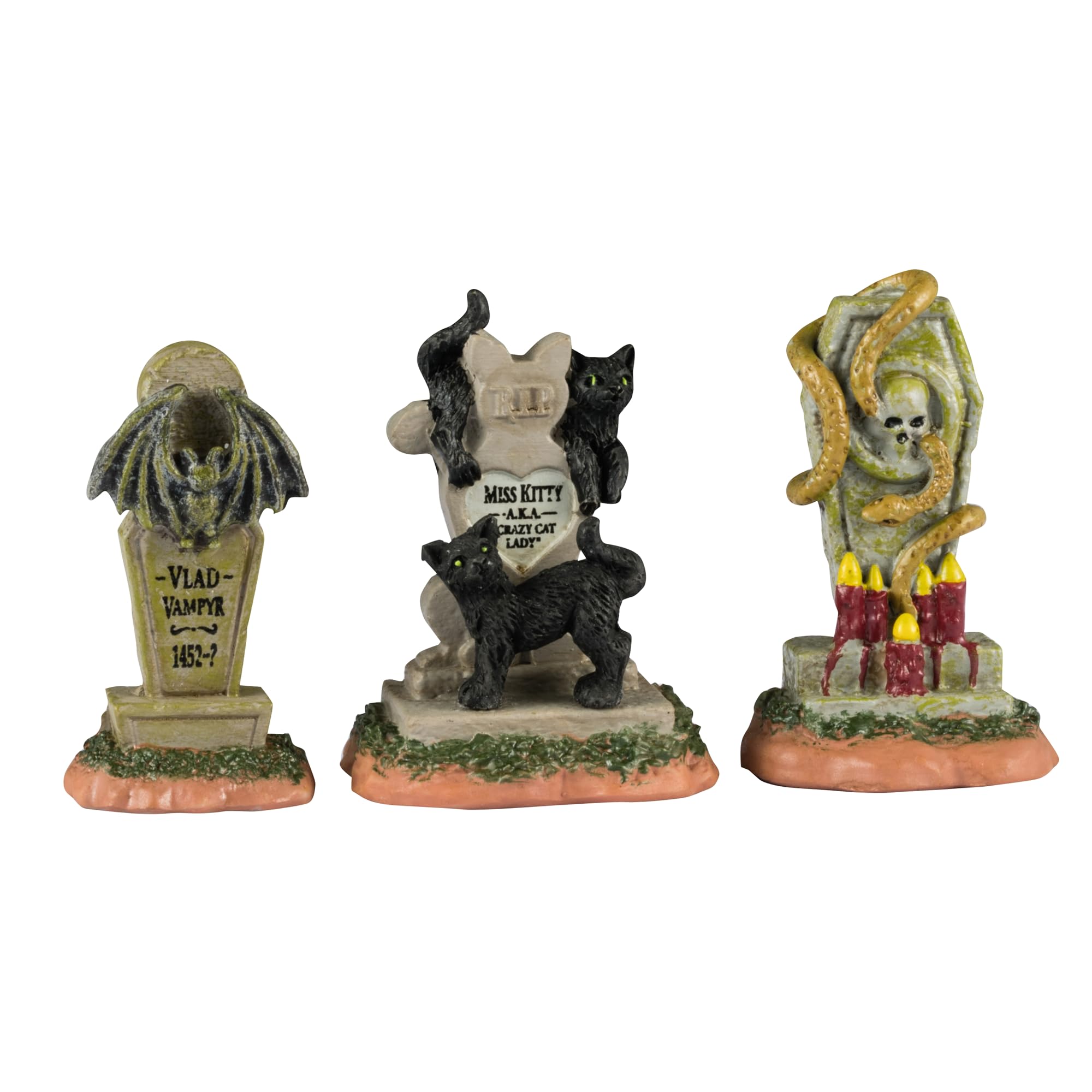 Lemax Black Spooky Town Headstones