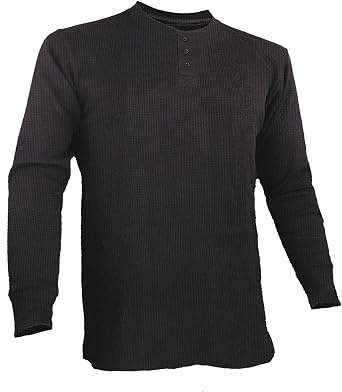 Mens Henley Thermal Shirts - Big and Tall - Heavy Weight THLS