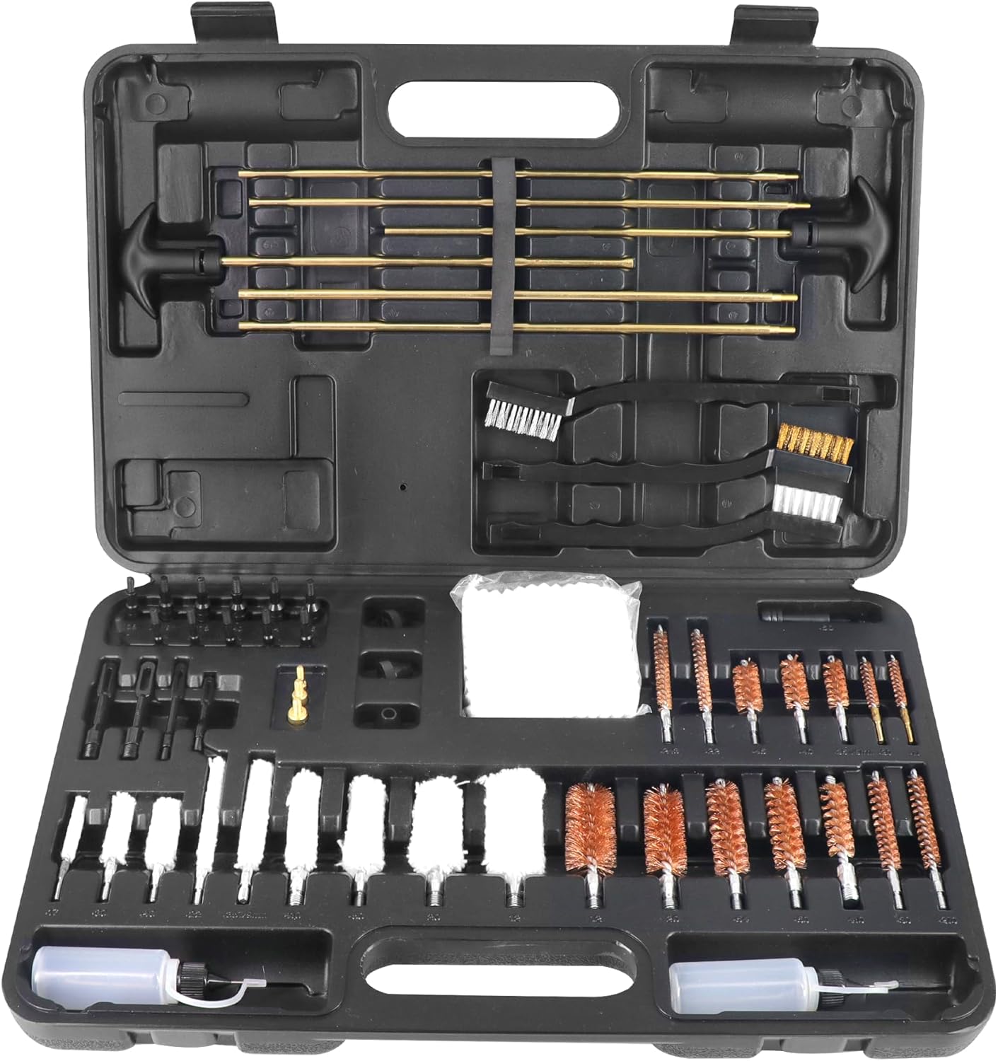 GuardTech Plus Universal Gun Cleaning Kit - Complete Rifle, Shotgun & Handgun Cleaning Set with Brass Rods, Patch Loops, Brushes with a Portable Carrying Case