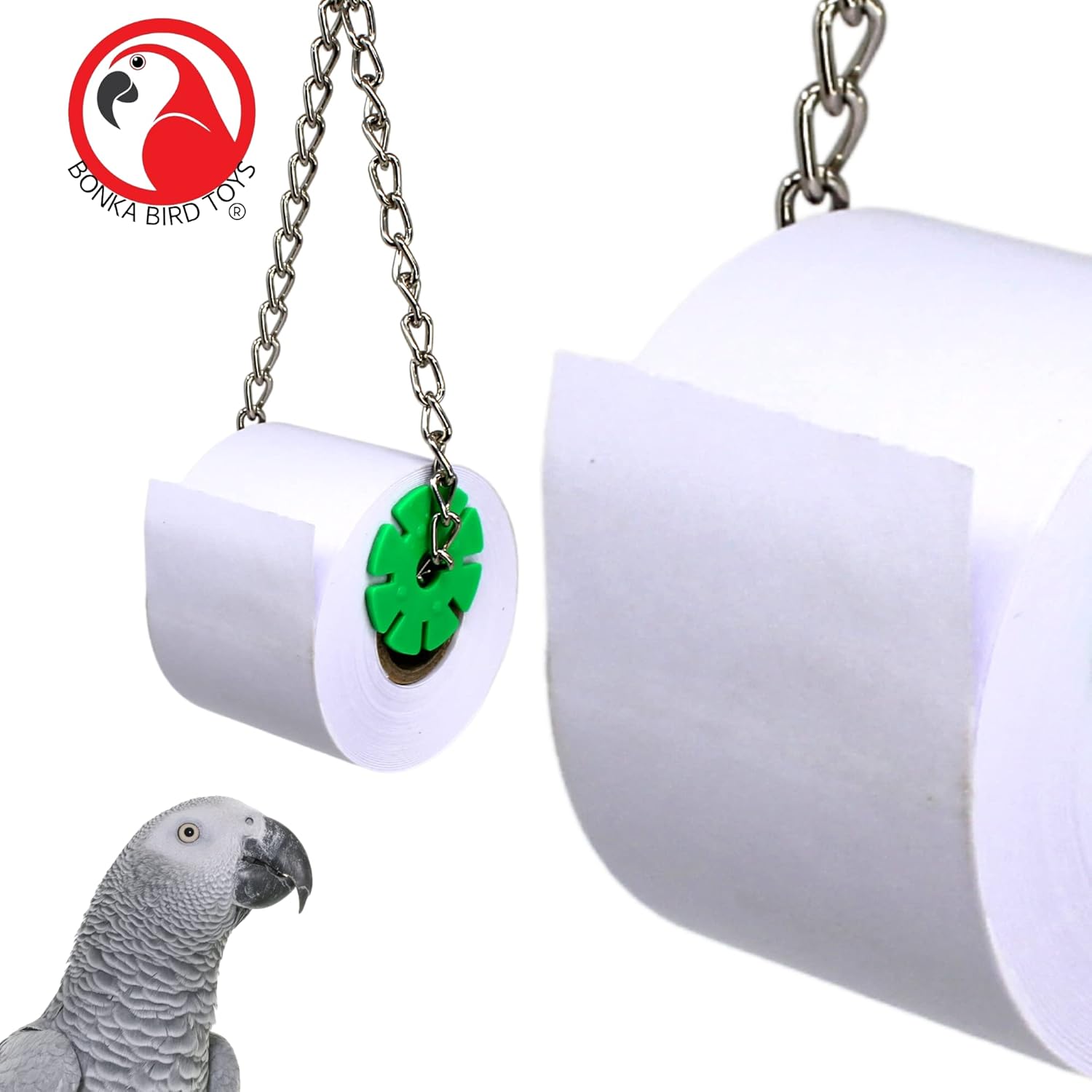 Bonka Bird Toys 2310 Mini Shred Roller Bird Toy Paper Roll Chew Hanging Forage Plastic Discs Cockatiels Parakeets Conures and Other Similar Sized Birds
