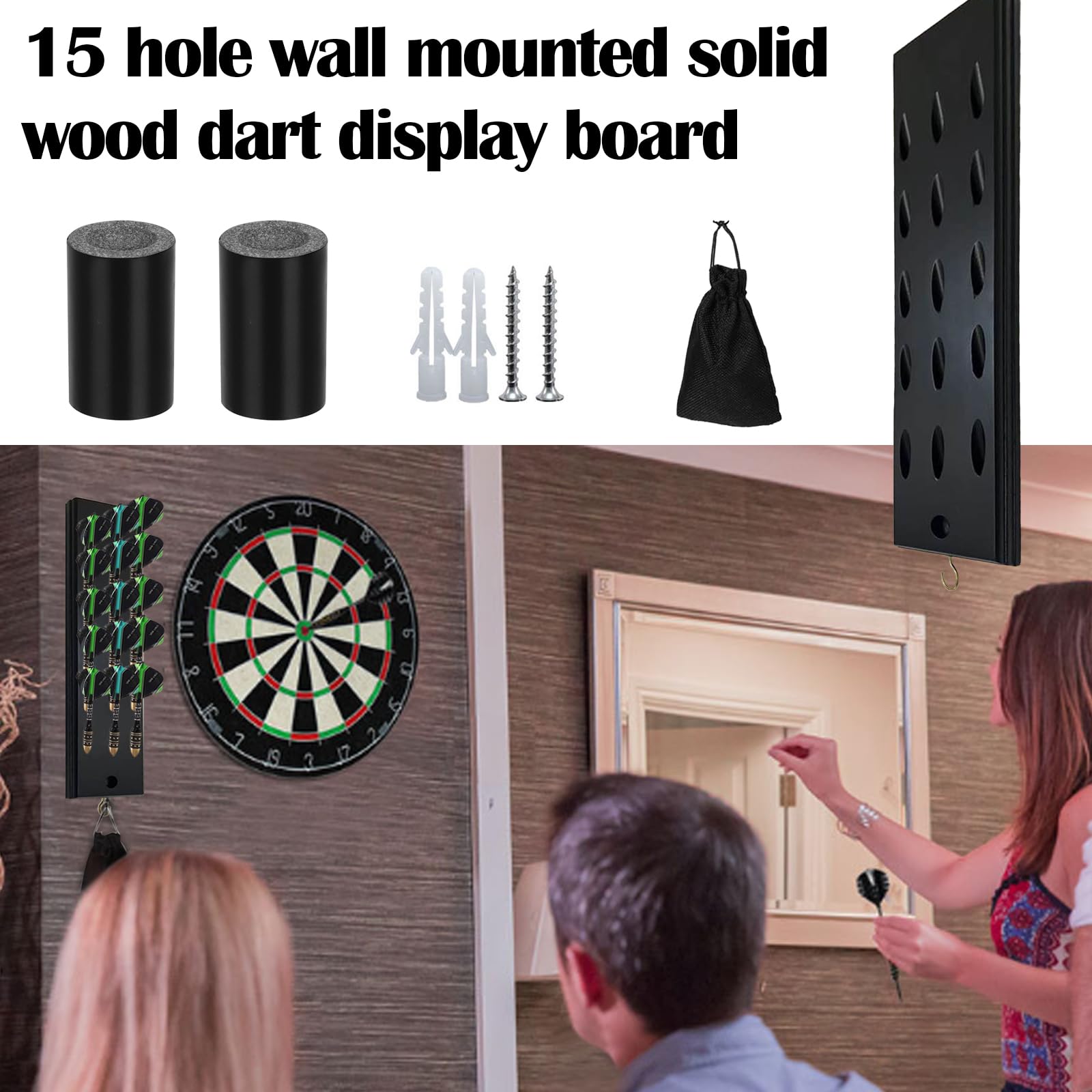 2 Pièces Support De Fléchettes Support en Bois pour 15 Fléchettes