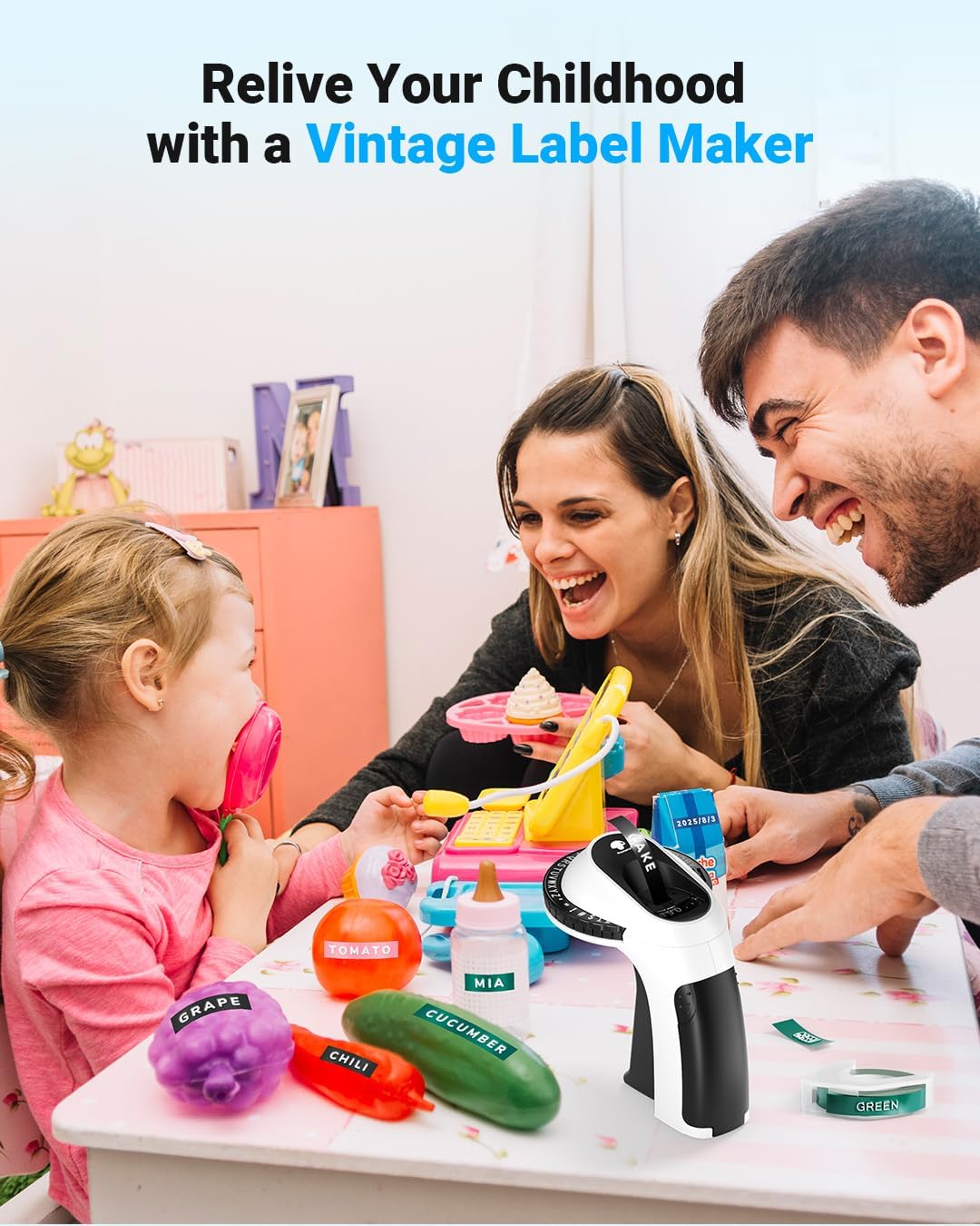 Phomemo Embossing Label Maker, Scrapbook Supplies, Vintage Embossed Label Maker for Junk Journal, Retro Embosser Labeler for Old School Label Makers Waterproof for Home Office Kids DIY Crafting -Black