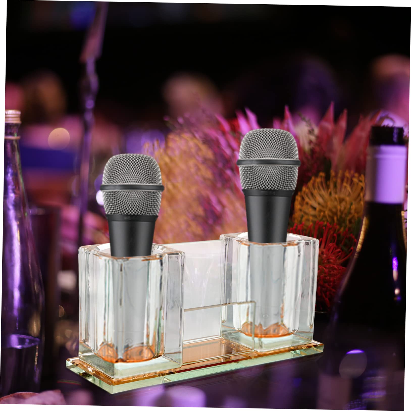 ifundom Supporto per Microfono in Acrilico Base per Microfono da Tavolo Supporto Multiuso Componente Filtro Anti-pop
