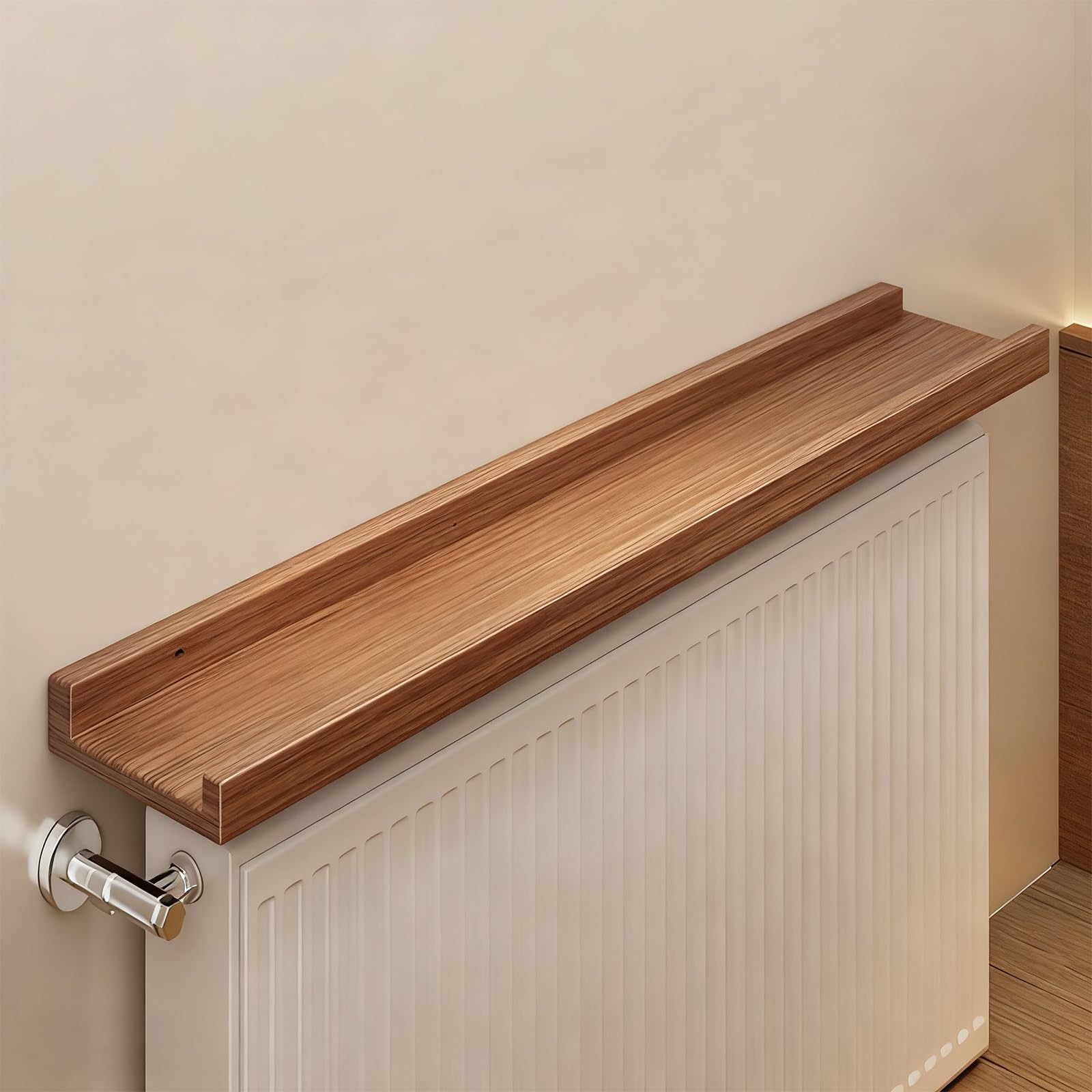 Cache-radiateur en bois haut de gamme avec rebords de protection