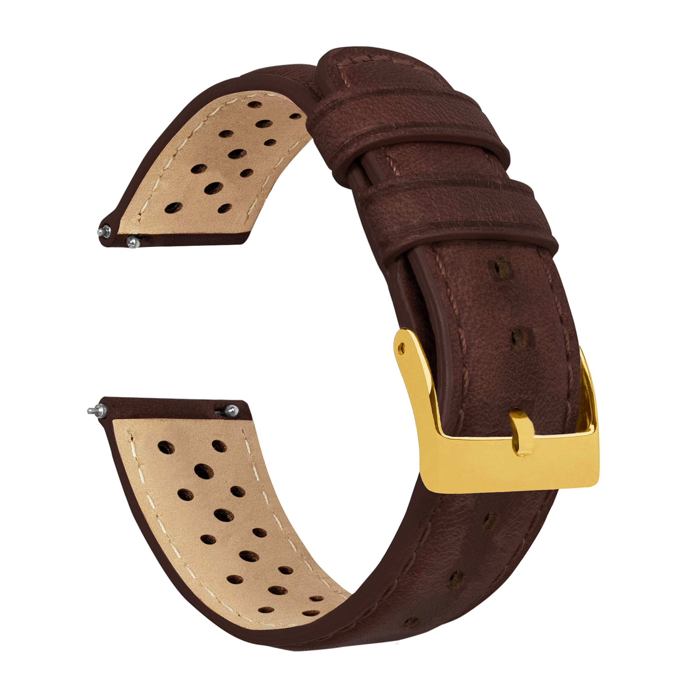 Barton Racing &amp; Rally Horween Leather Straps with Integrated Quick Release Spring Bars - Watch Bands