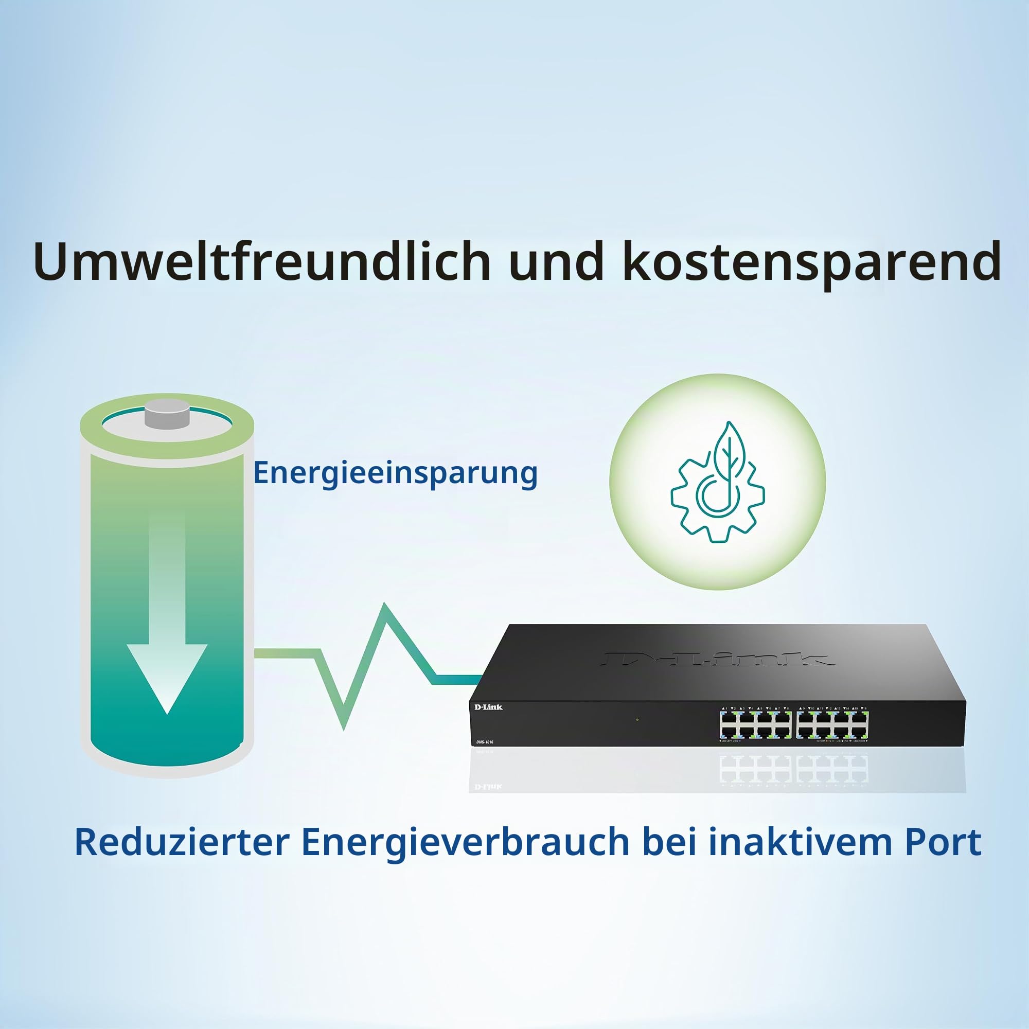 D-Link DMS-1016 16-Port 2,5G Multi-Gigabit Unmanaged Switch | Lüfterlos, Metallgehäuse, Plug & Play, Energieeffizient | Ideal für SOHO, Wi-Fi 6 / Wi-Fi 7 & IPTV