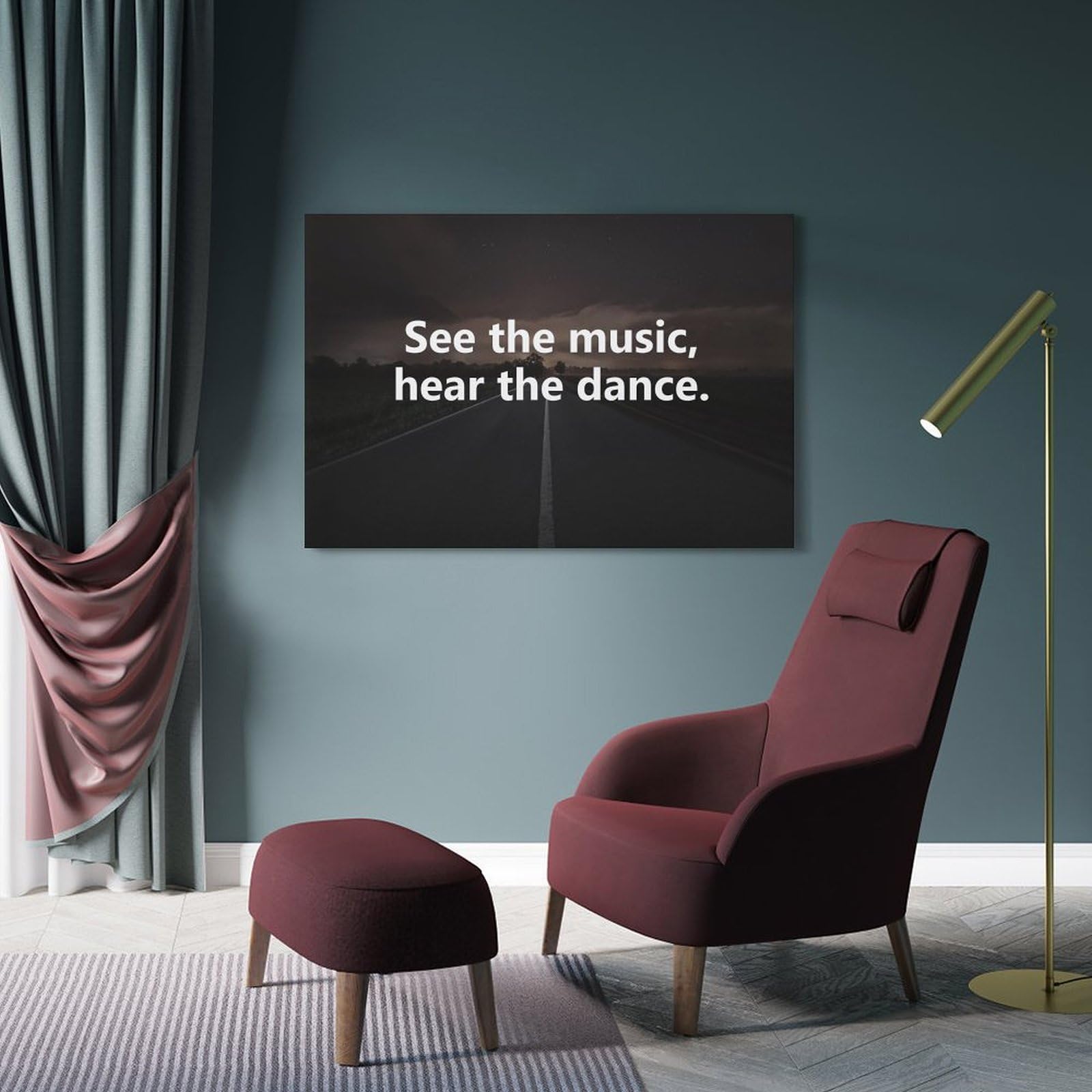 YTNSA Poster motivazionale, motivo: See the Music, Hear The Dance, stampa artistica da parete su tela, poster decorativo moderno, per camera da letto, per camera da letto, 50 x 75 cm