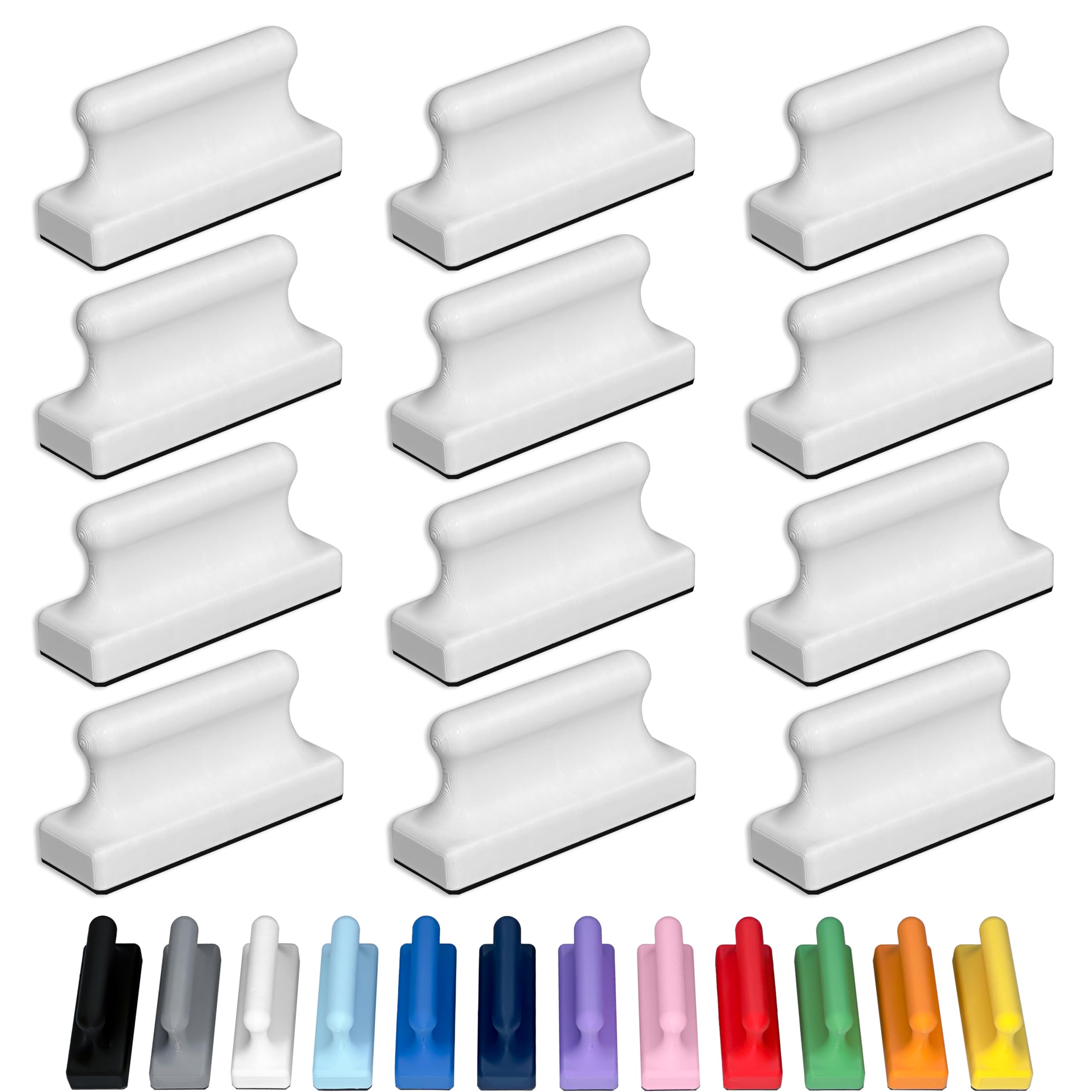 Glassboard Studio Mega Magnets - Neodymium - Heavy Duty, Colorful, Ergonomic, Ideal for Crafting, Quilting, and as Magnetic Knife Holders (12, Snow White Pawn) โ image 1