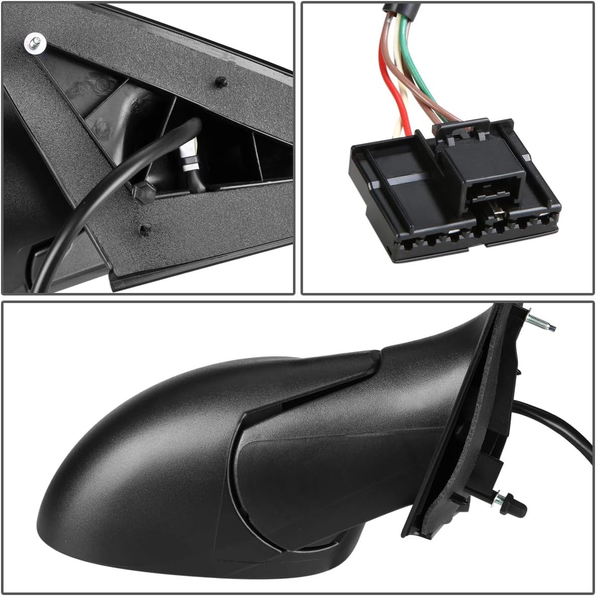 DNA Motoring OEM-MR-CH1321206 Factory Style Powered Adjustment Passenger Side View Door Mirror Compatible with 03-05 Neon