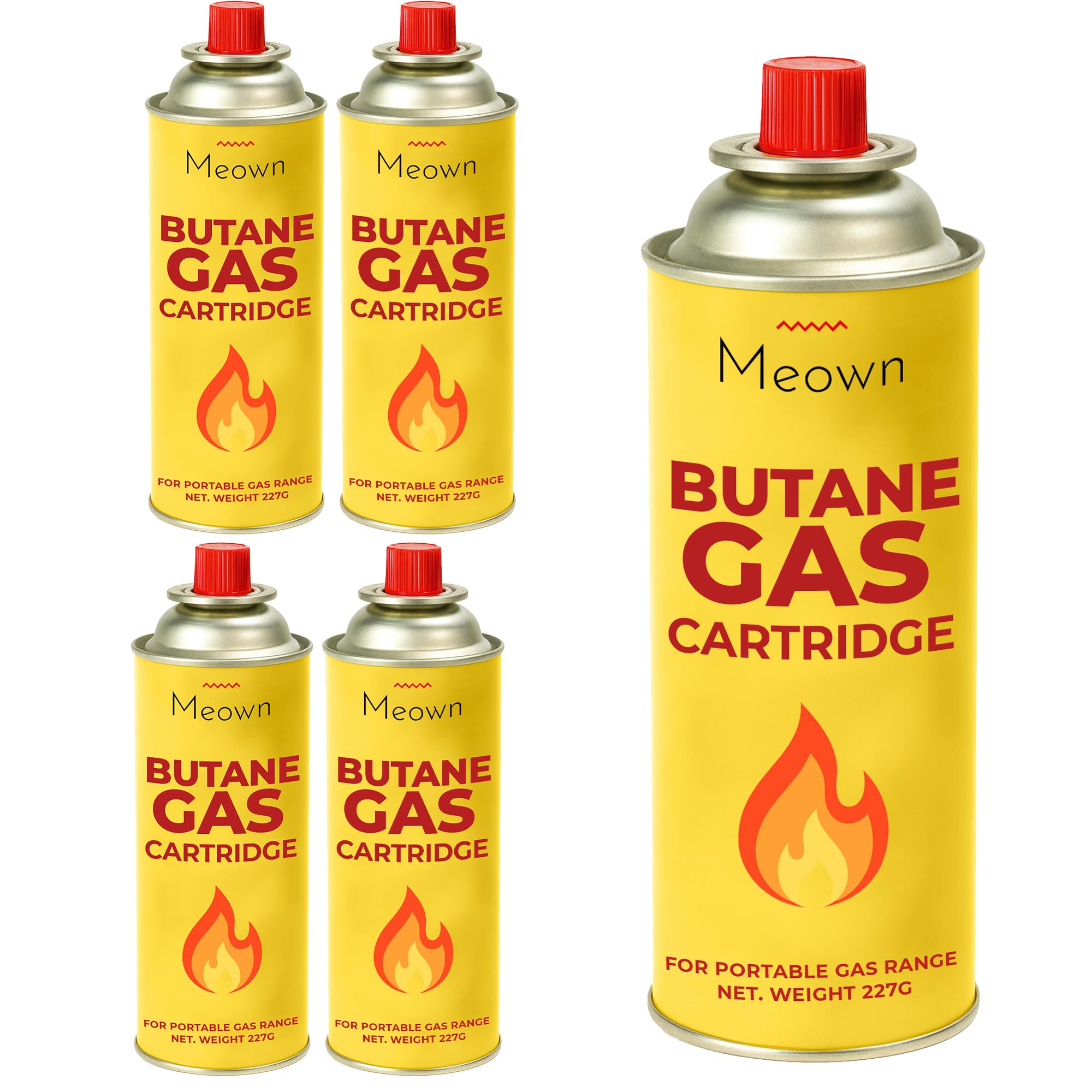 MEOWN Camping Gas Cartridges 227g – Pack of 4, Portable Gas Canisters for Camping Stoves, BBQs & Outdoor Cooking — image 1