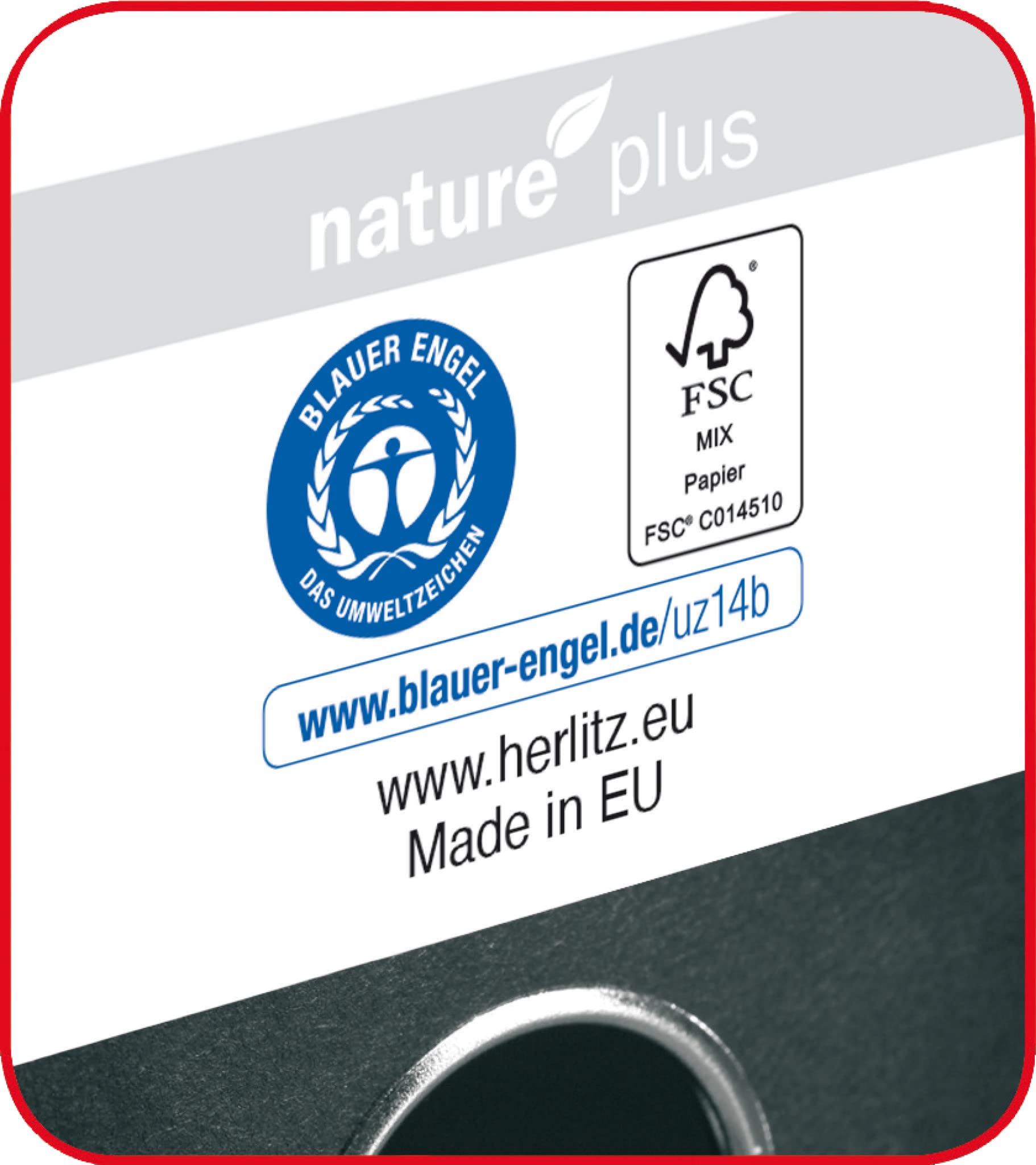 Herlitz 10841690 maX.file nature plus segregator (A4, 5 cm, z naklejoną etykietą z tyłu) biały, 25 sztuk