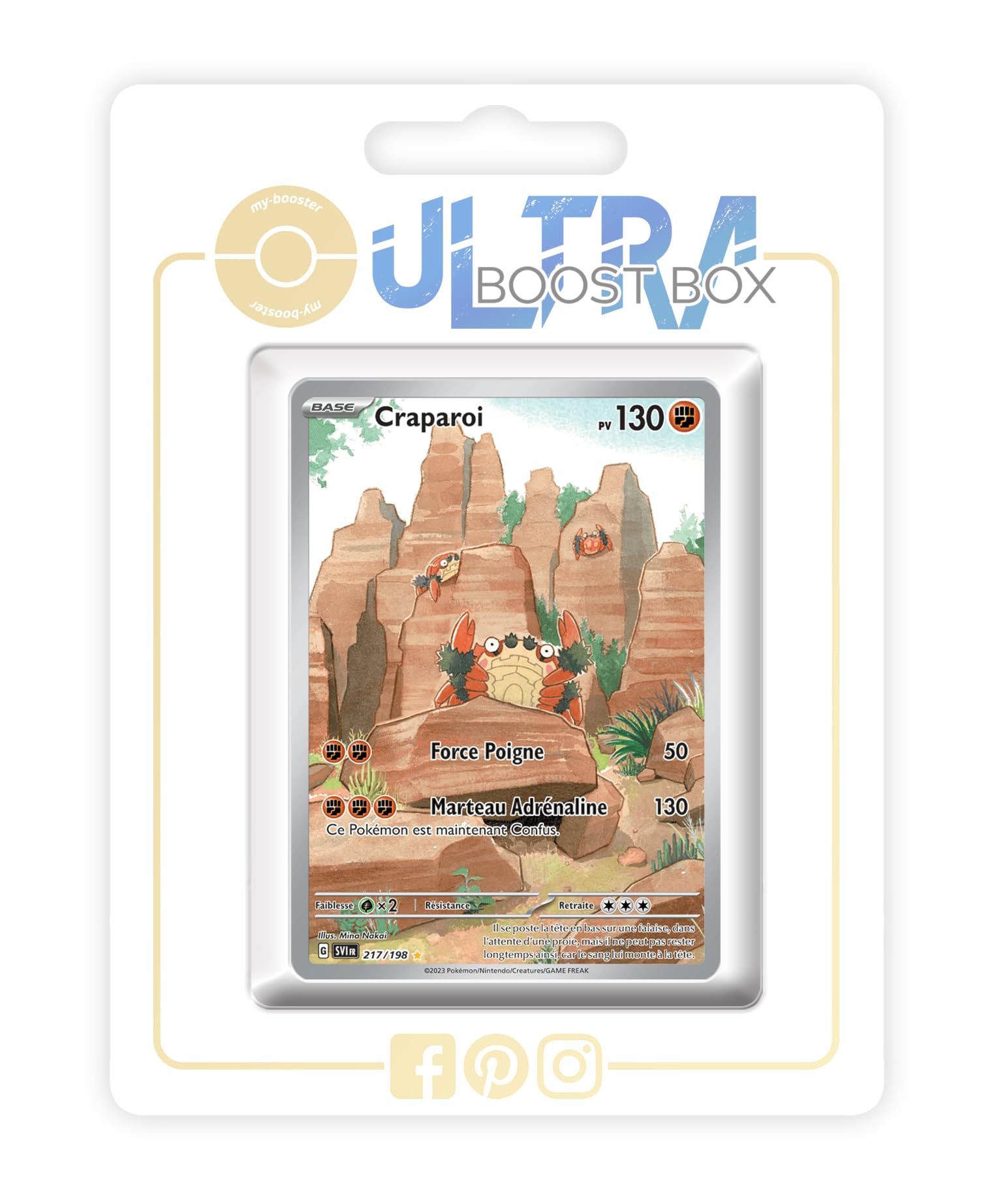 Craparoi (Klawf) 217/198 Alternative Shiny Pokémon Gallery - my-booster X Écarlate et Violet 01 - Box of 10 Pokemon French Cards