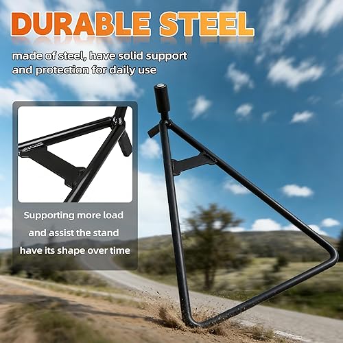 Miniatura 5 de JFG RACING - Soporte de triángulo para moto de tierra, patane trasero universal para motocicleta, soporte para rueda lateral para moto de pit,