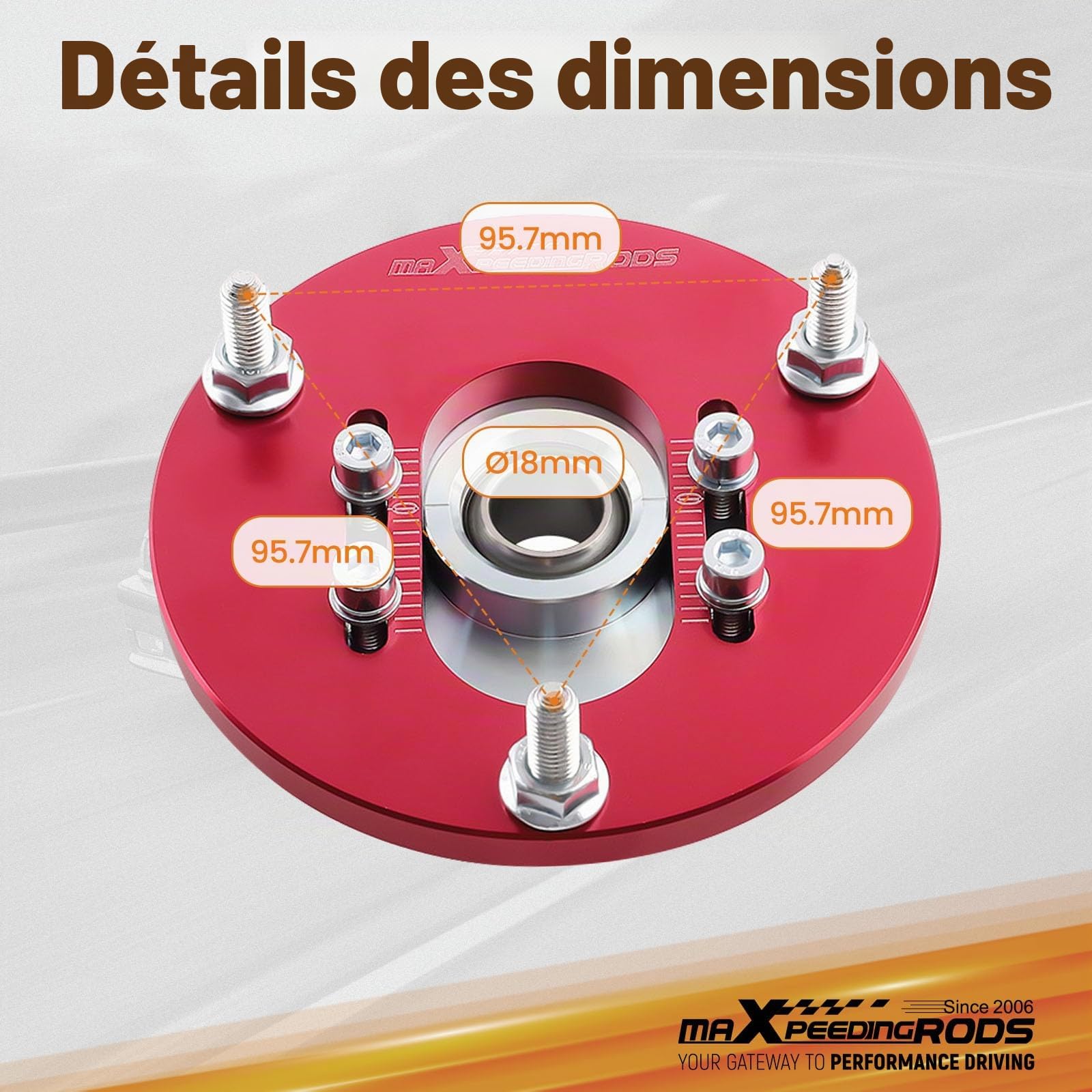 maXpeedingrods Coupelles De Carrossage D'amortisseur pour Bmw E46 | 98-05 318 320 M3 Camber Plate