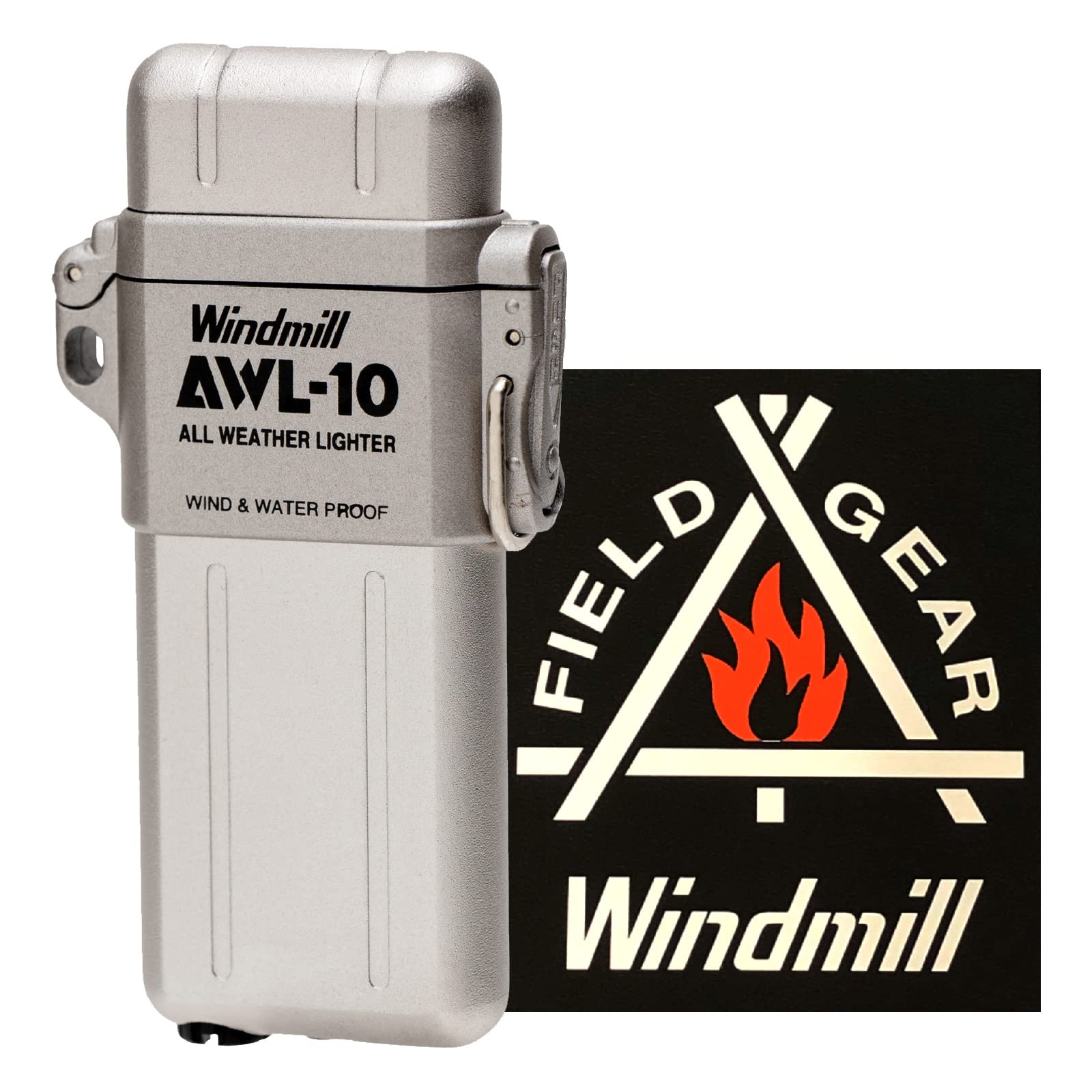 ウインドミ�ル(Windmill) ターボライター シルバー AWL-10 ロゴステッカー付き 防水 耐風 充填式 307-3001K