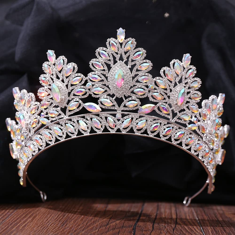 Biżuteria do włosów korona tiary dla kobiet opaska ślubna kryształ AB korony ślubne tiary akcesoria biżuteria do włosów kobiety Rhinestone nakrycia głowy królowa diadem,