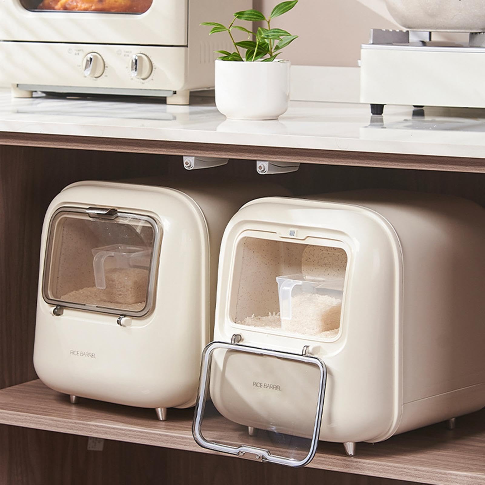 Dispenser di supporto per riso, contenitore di immagazzinaggio di riso,Contenitore per dispensa per la casa | Contenitore per alimenti da cucina per organizzazione di stoccaggio dispensa, scatola dis | Porta Riso Da Cucina per Dispensa Armadietto Frigorif
