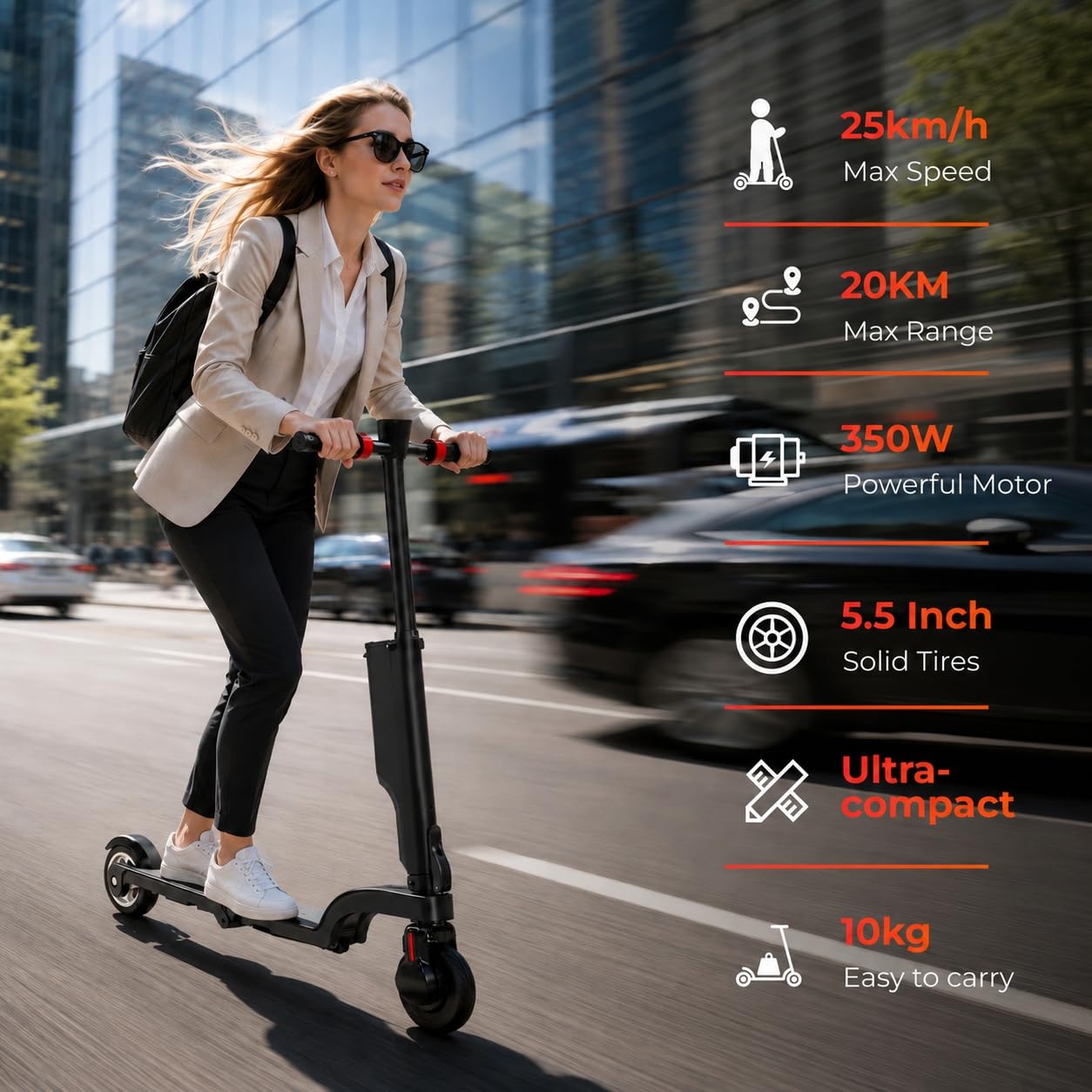 HX X6/X8 Trottinette Électrique Adulte, Batterie Amovible Scooter Électrique Adulte, Moteur 350/500W, 5.5/10" Pouces, Vitesse 25Km/H, Autonomie 15-40Km, Double Freinage,APP