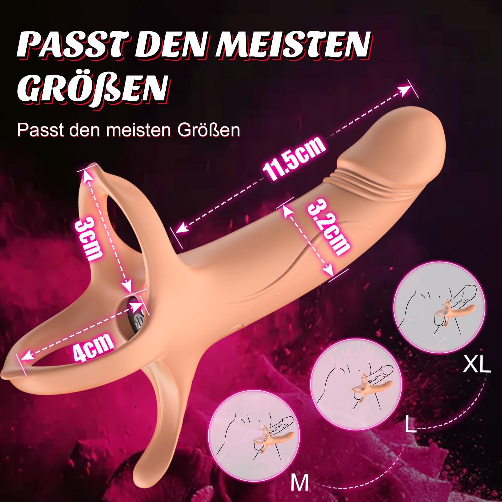 Anillo Vibrador de Consolador Anal Juguetes Eróticos Para Pareja Sexuales, Juguetes Sexuales Hombre con Anillo de Polla Vibrante, Vibradorador Hombre Juguetes Eróticos de Consolador Doble Para Parejas