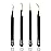 SIVOTE Fiber Tip Lash Tweezers for Eyelash Extensions with Diamond Grip, Black, Set of 4 - Precise Tips Japanese Steel for Classic, Volume & Mega Volume Lashes, Anti-Rust - Ideal for Lash Artists