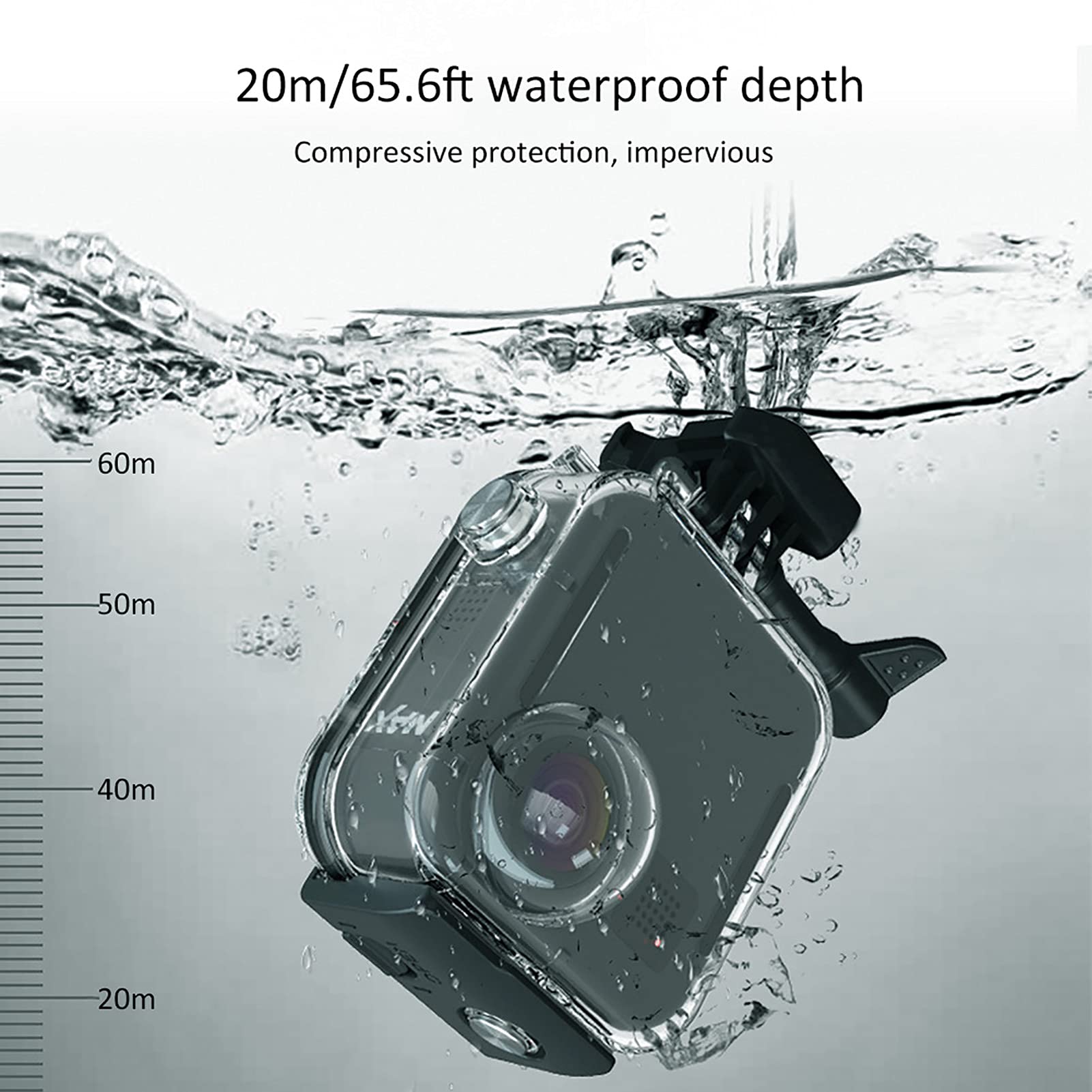Generic Max Custodia Impermeabile per Fotocamera Panoramica Custodia Subacquea Anticaduta per Immersioni, Snorkeling, Nuoto e Altri Sport Acquatici - PC+acciaio Inossidabile 316, Come Mostrato Nelle