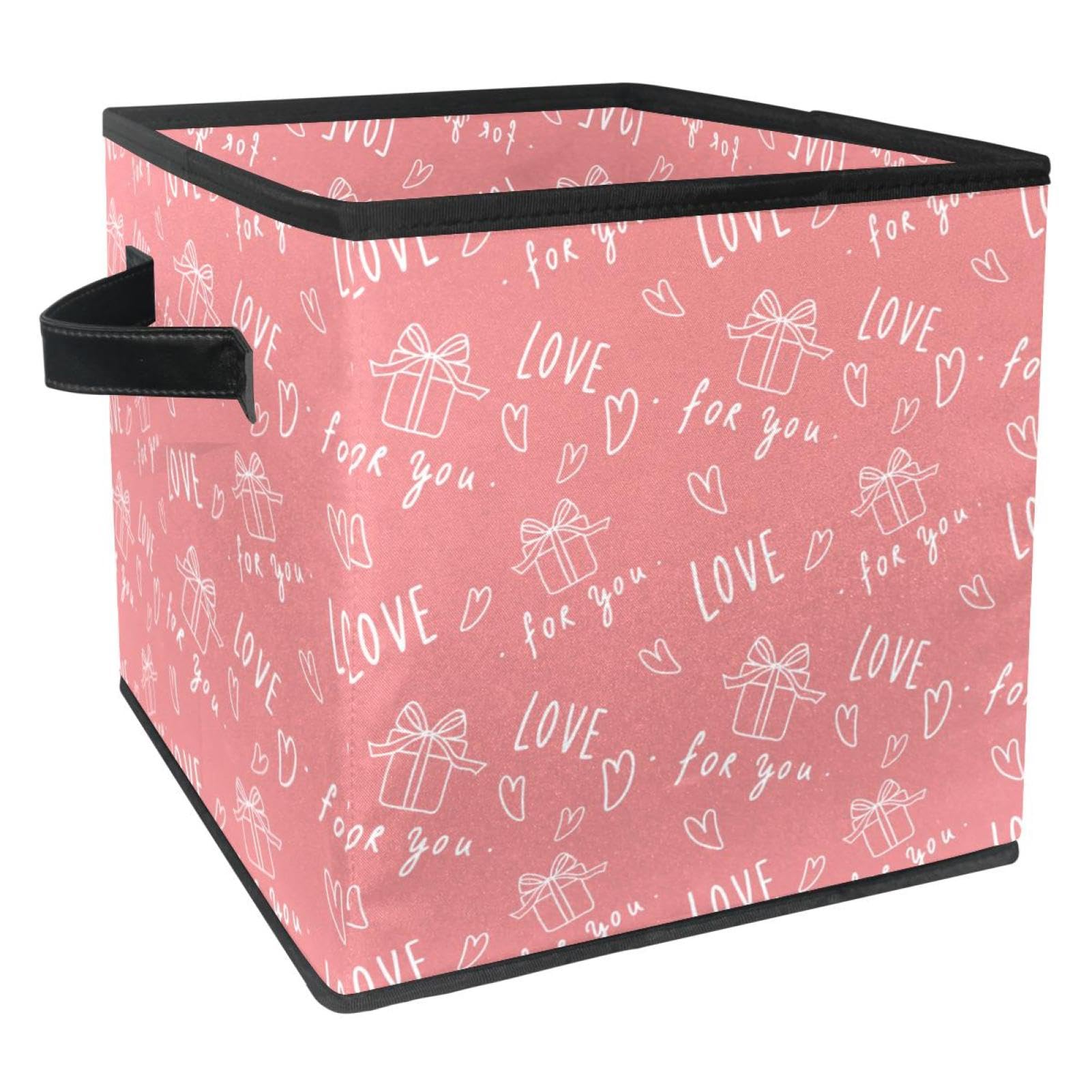 Cube de rangement rose motif cadeau d'amour pour organiser les placards de bébé