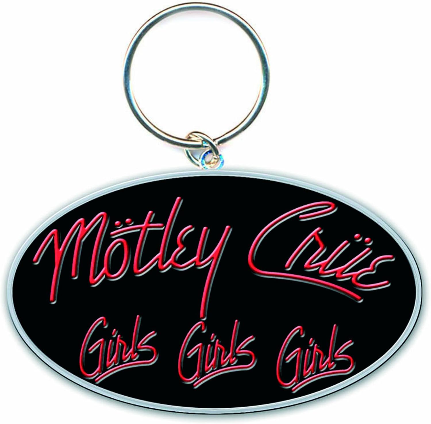 Mötley Crüe Portachiavi Ufficiale – Girls, Girls, Girls Logo In Metallo – Accessorio Rock