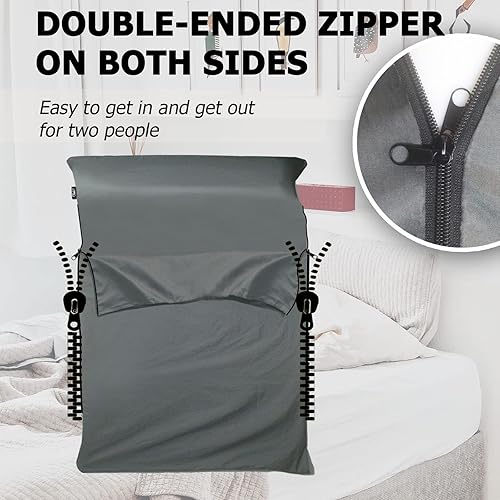 Miniatura 4 de Frelaxy Forro para saco de dormir sábana de viaje XL y sábana de campamento para mochileros hoteles albergues y viajes cómodo y de fácil cuidado