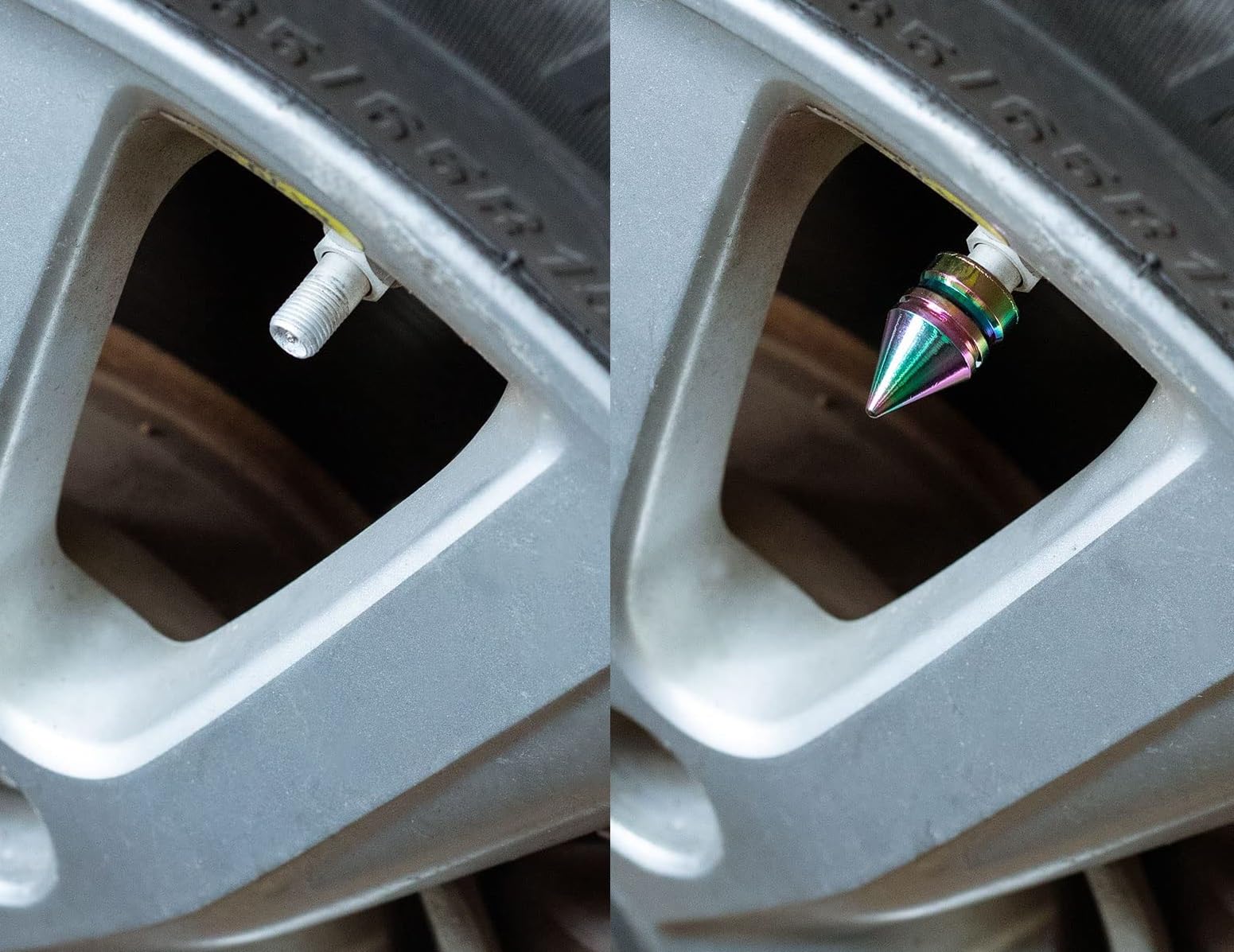 Tappini Gomme Auto Set Di 4 Tappi Parapolvere Per Valvole Pneumatici Schrader - In Lega Alluminio, Antiruggine, Universali Tappi Valvole 4 Pezzi - Foto 4