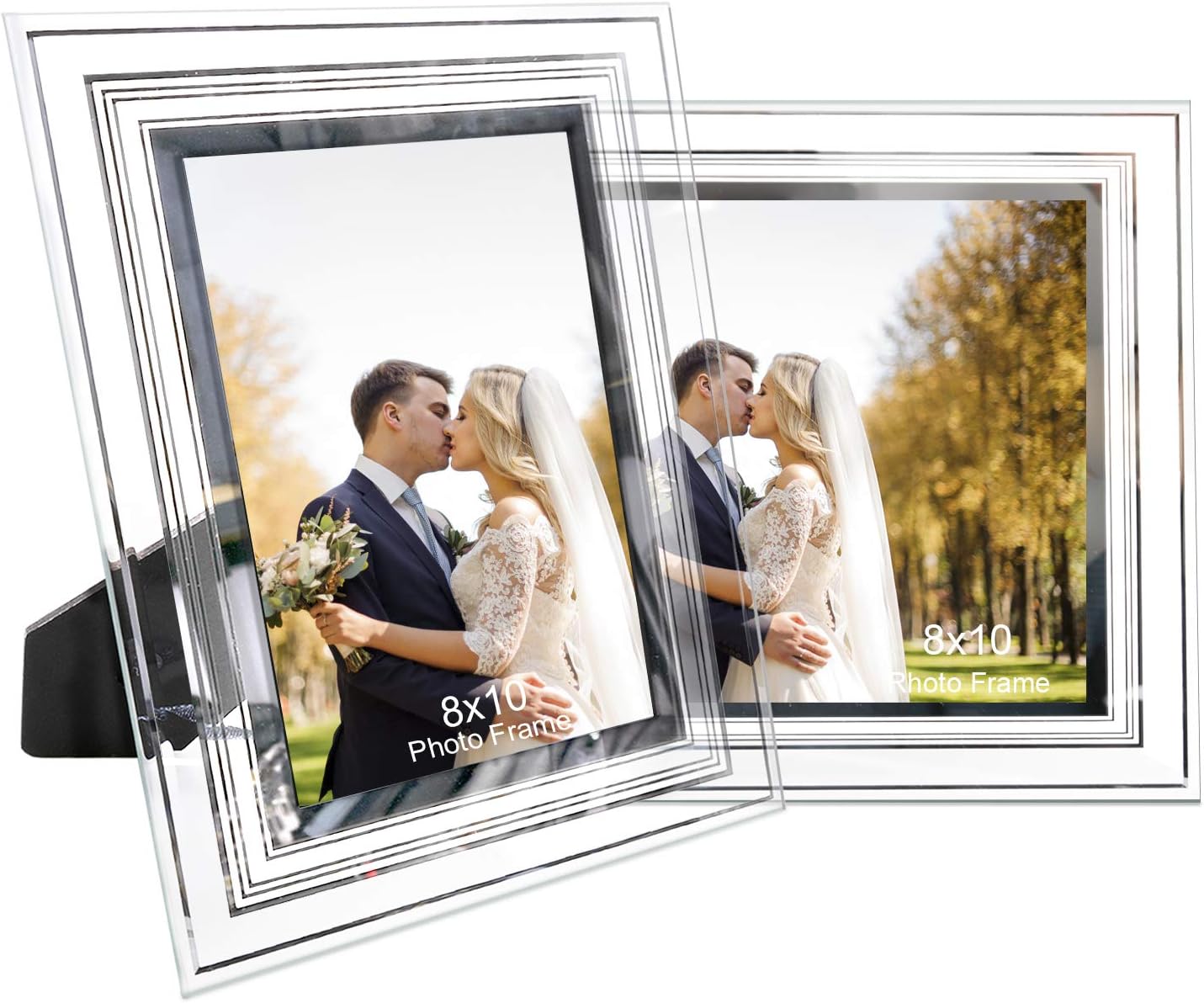 NUOLAN 8X10 Picture Frame, Modern Glass Photo Frame for Home Décor, Set of 2 (NL-XK-8X10)