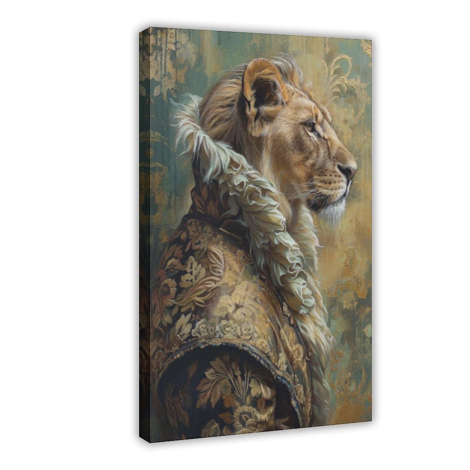 Pyberon Frame-Style The Royal Lion In Clothes Canvas Poster For Dorm Room Decor Gift