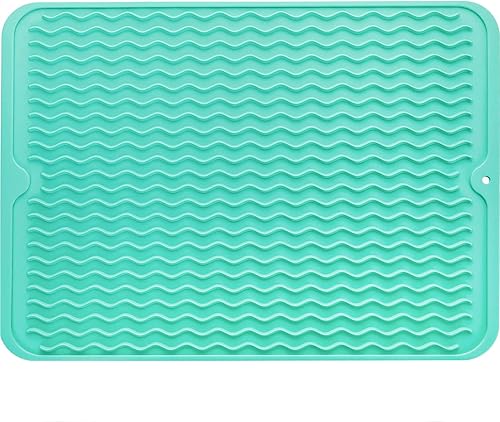 Miniatura 779 de Tapete de silicona para secado de platos para múltiples usos, fácil de limpiar, ecológico, resistente al calor, tapete de silicona para encimera