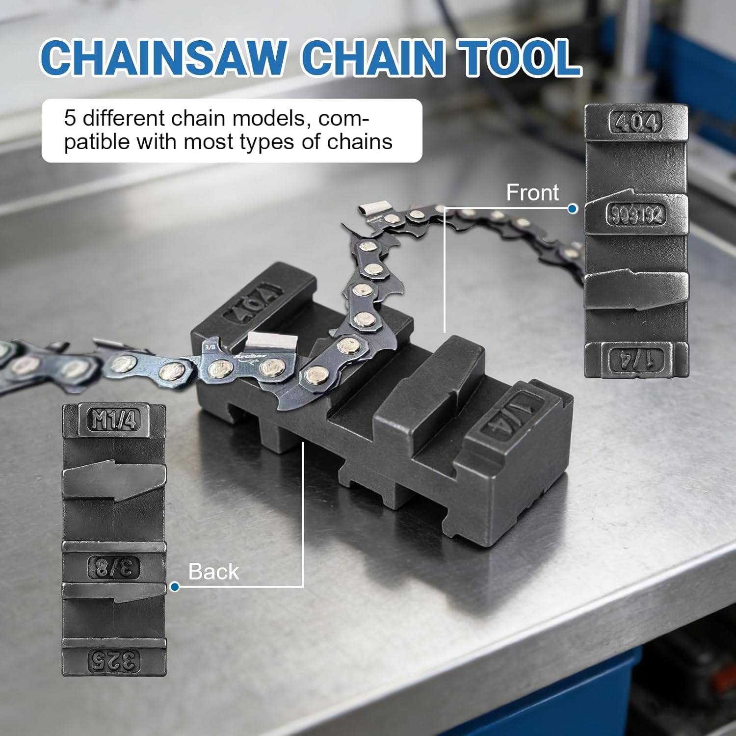 CUKBLESS 2-in-1 Chainsaw Chain Breaker and Spinner,Saw Chain Breaker and Spinner Tool Kit,with 4 Punches 5 Chain Molds