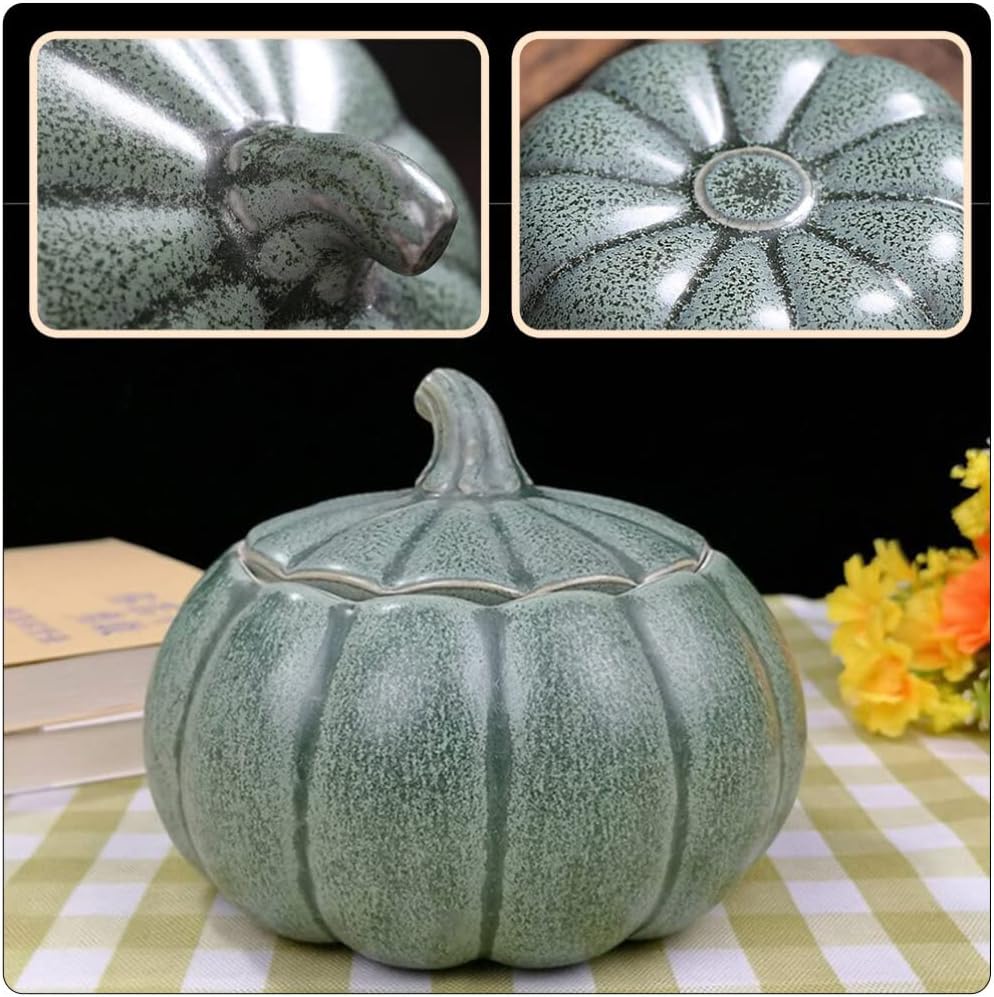 Halloween Candy Pumpkin Casserole Dish Pumpkin Bowl with Lid, Ceramic Dish Ceramic Soup Container Soup Plate - Vessel Halloween Thanksgiving Casserole Decor