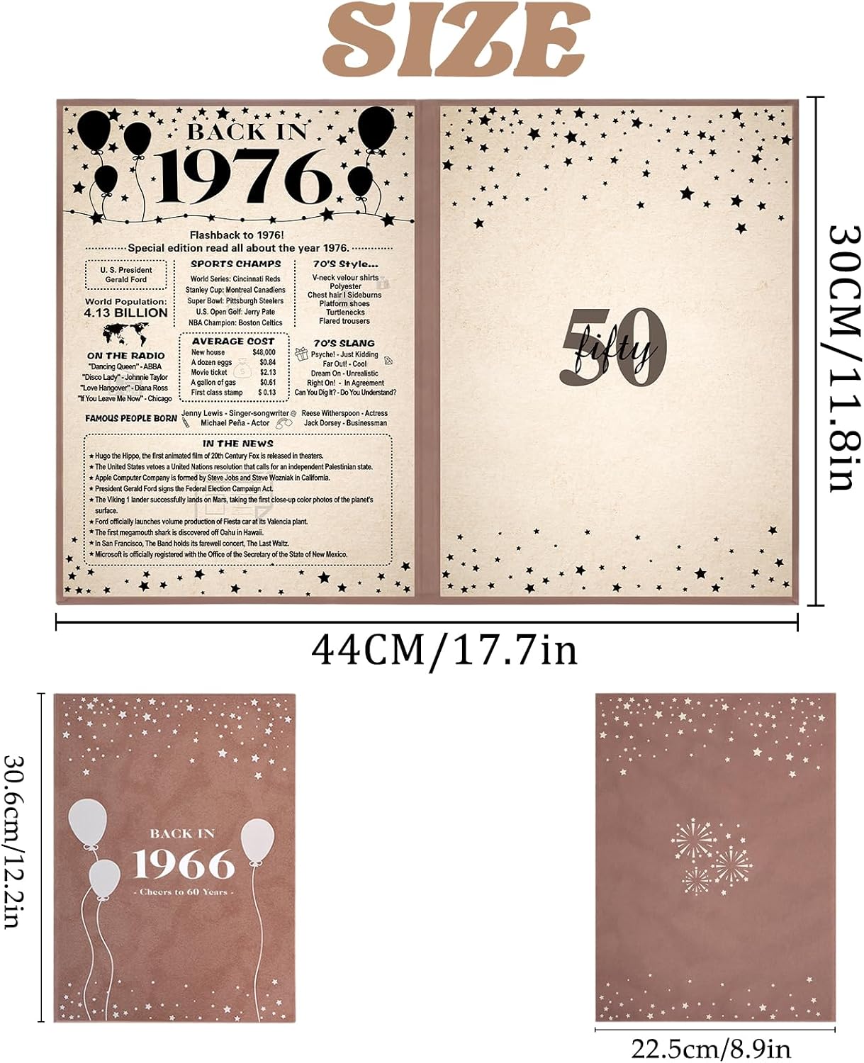 Crenics 60th Birthday Decorations for Women or Men, Back in 1966 Poster image 2