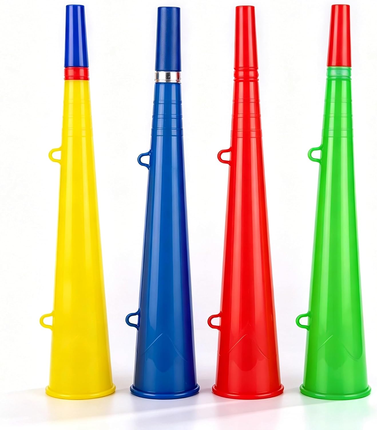 4 Pcs 14 IN Multicolor Plastic Trumpet Stadium Horn Noise Maker for football Sporting Events Graduation Games School Sports Party Supplies Favors Accessories (4)