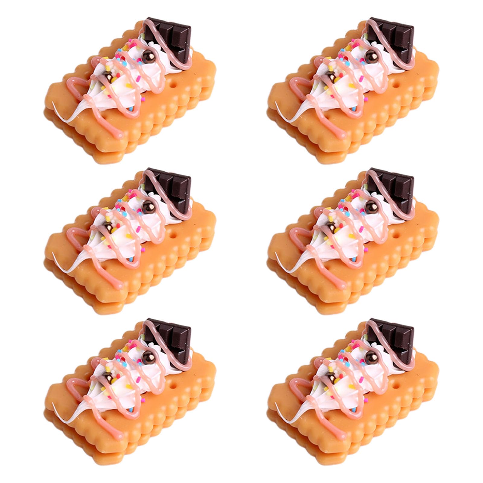 HDOYTXXM 6Pcs Artificial Biscuits Fake for Decoration Display, Realistic Simulation Sandwich Dessert Craft