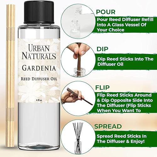 Miniatura 379 de Urban Naturals Reed Diffuser Oil Refill Ocean Mist Sea Salt with Salt Spray, Violet Leaf, Sea Grass, Driftwood 8 oz + Free Reed Sticks, Made in The