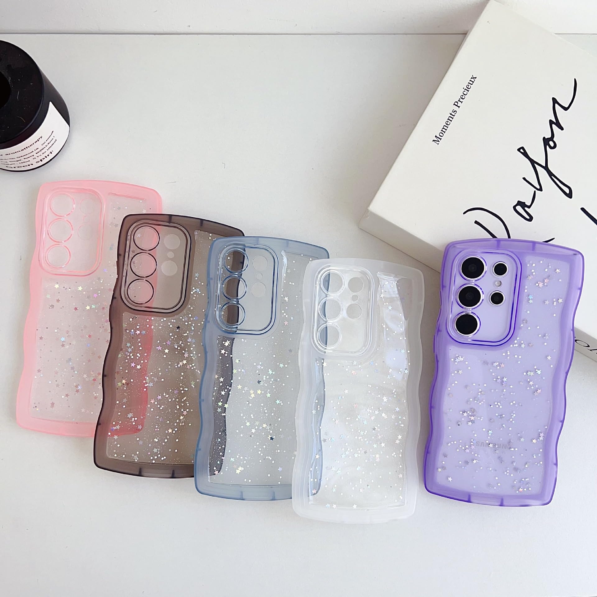 Amazon.co.jp: Galaxy S21 Plus 用 ケース 波形 透明 可愛い キラキラ