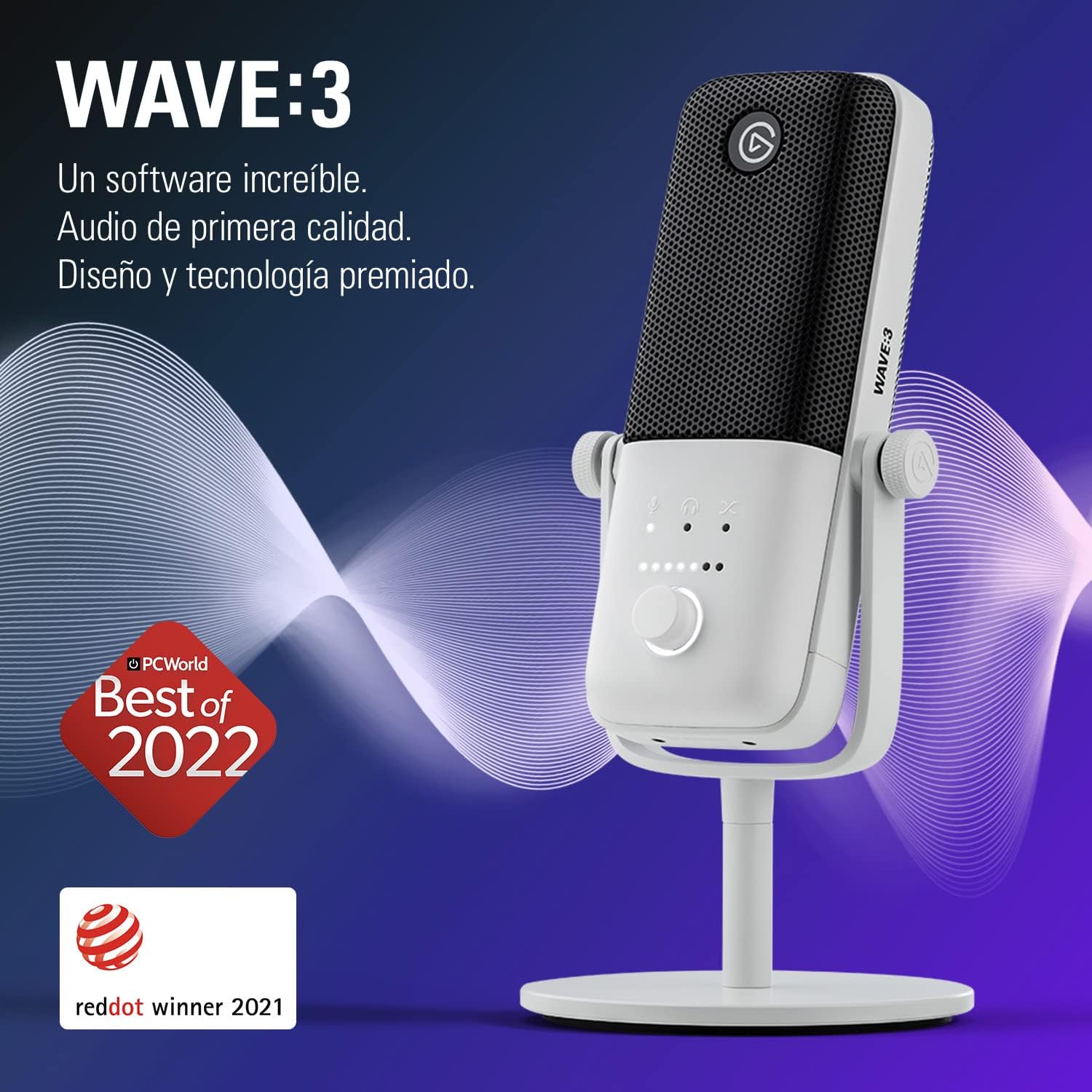 Micrófono Elgato Wave:3 White por 109,99€