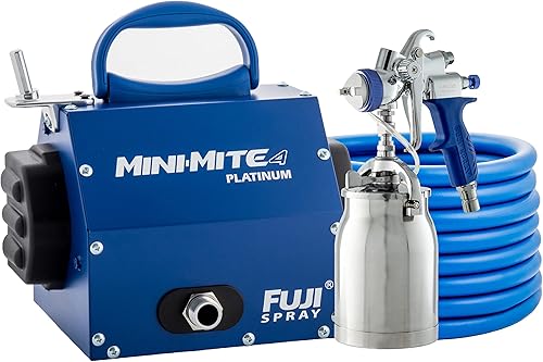 Miniatura 2 de Fuji Spray 2904-T70 Mini-Mite 4 Platinum Bottom Feed HVLP Sistema de pulverización con kit 3M PPS 2.0 - Midi 13.5oz. Taza HO