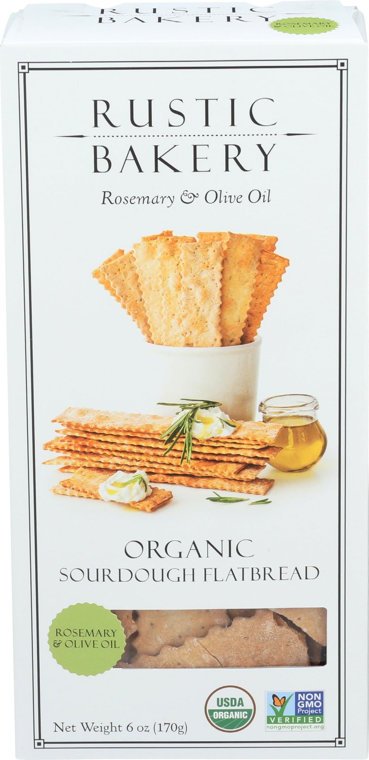 Rustic Bakery, Flatbread Rosemary Olive Oil Organic, 6 Ounce