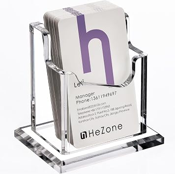 HeZone Vertical Business Card Holder Display for Desk 1 Slot Acrylic Business Card Stand Rack for Women and Men 1 Slot Vertical for Exhibition,Home&Office