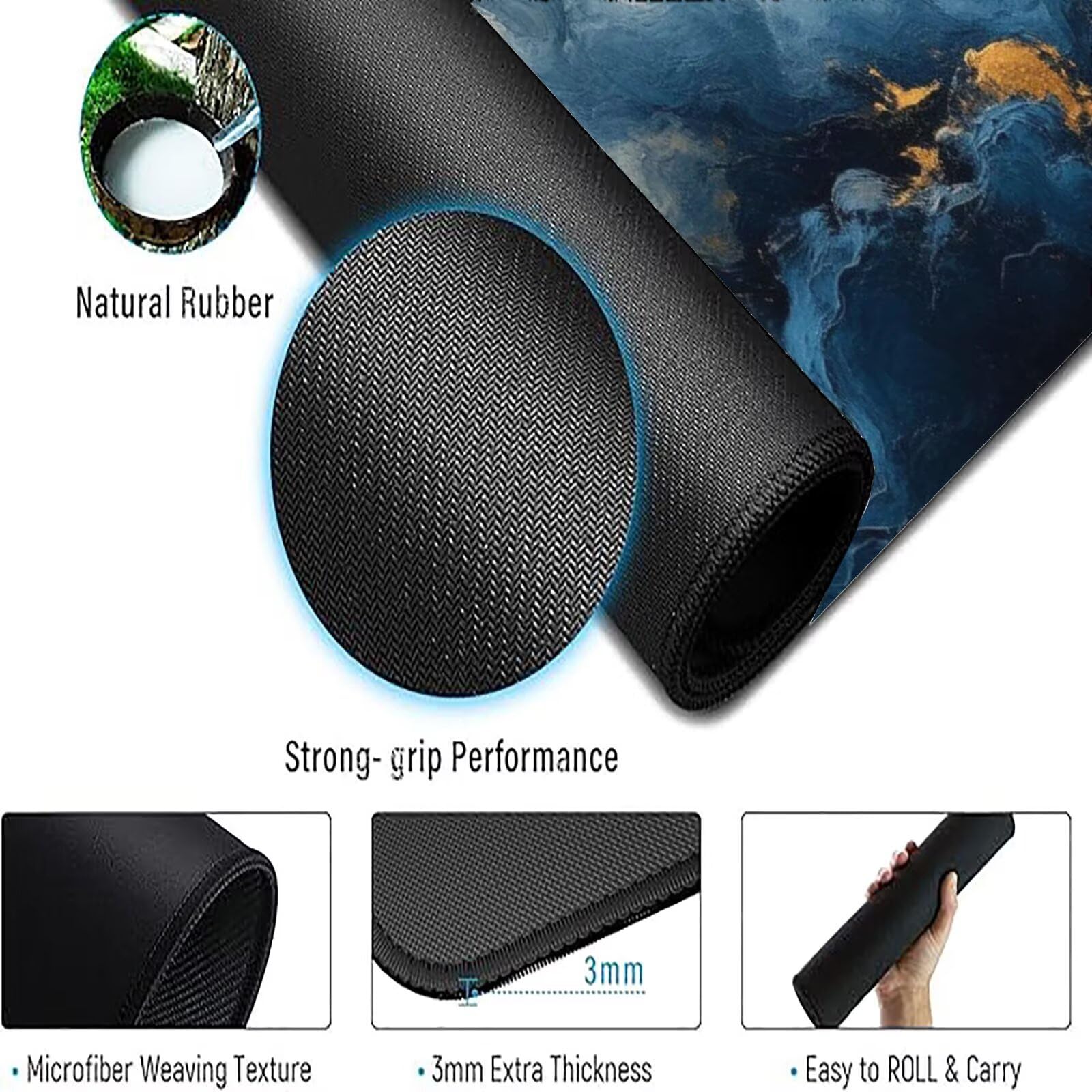 Podkładka pod mysz XXL 1600 x 800 mm kolor pomarańczowy podkładka pod mysz granatowa mata podkładka pod mysz do gier antypoślizgowa gumowa podstawa zszyte krawędzie akcesoria biurowe do gier do biura