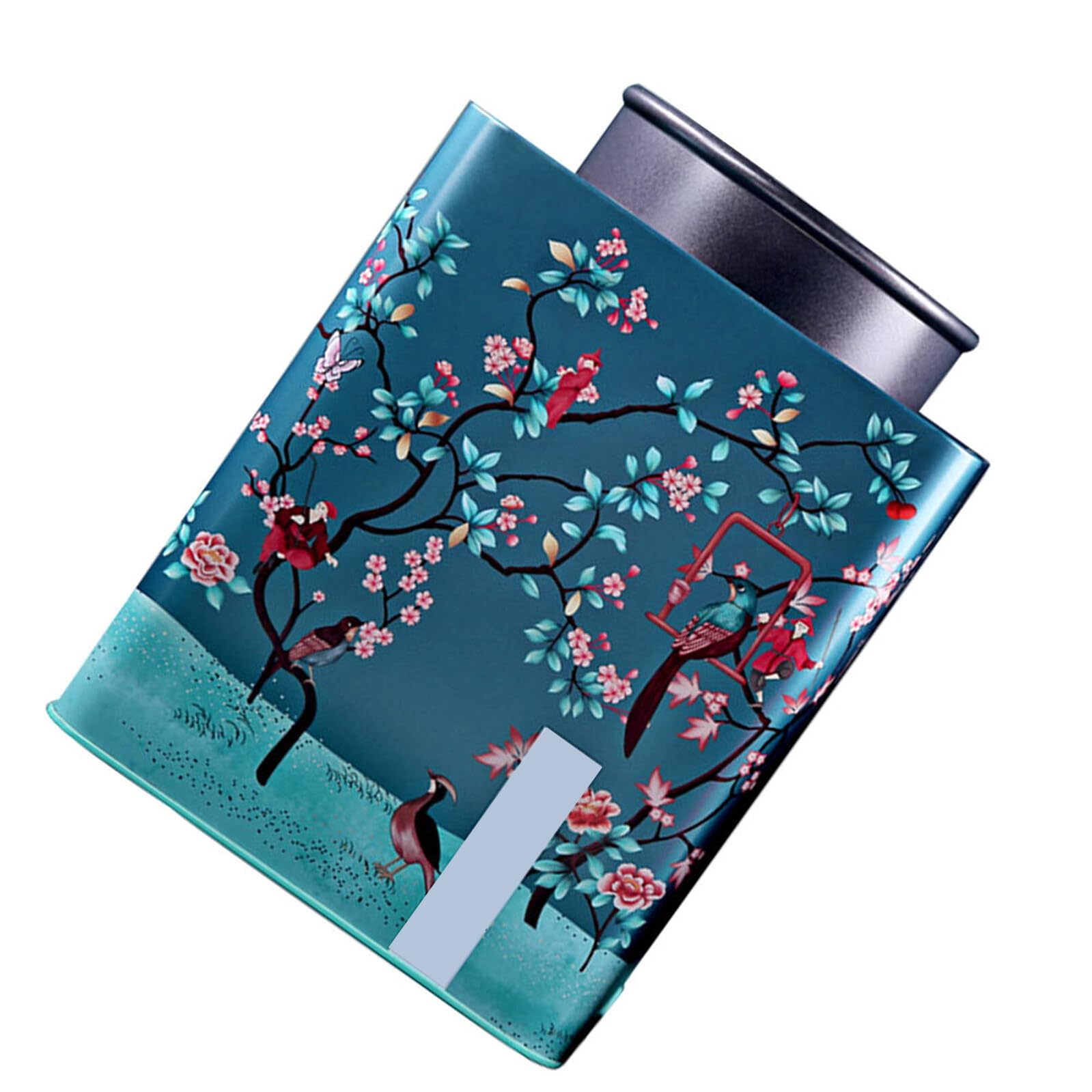 Gadpiparty Contenedor de Té Mantiene Las Hojas de Té Limpias y Secas con Bolsa de Hojalata Azul Diseño Festivo y Atractivo para Almacenamiento en Hogar