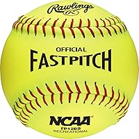 Rawlings NCAA Recreational Fastpitch Softballs 12" 12-Pack | Durable Training Balls with Solid Cork Center