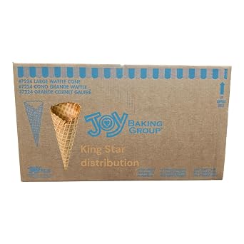 Joy Large Waffle Cone #7224 224 CT. Cones For Ice Cream Topping. The ice cream is only half the fun-sugar waffle cones will enhance the appearance, texture, and taste