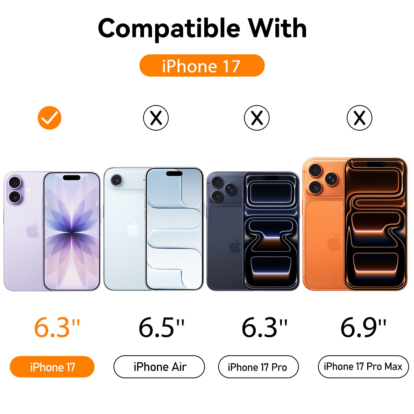 V3Deals Ultra-Hybrid Crystal Clear Back Case Cover Compatible With IPhone 17 Pro | Shockproof Design | Camera Protection Bump | Hard Clear Back | Bumper Cover Case (iPhone 17 Pro