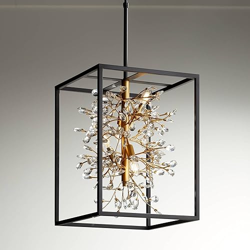 Miniatura 9 de Possini Euro Design Carrine - Lámpara colgante de 15 1/4 pulgadas de ancho, moderno, cristal transparente, 4 lámparas para comedor, casa, vestíbulo,